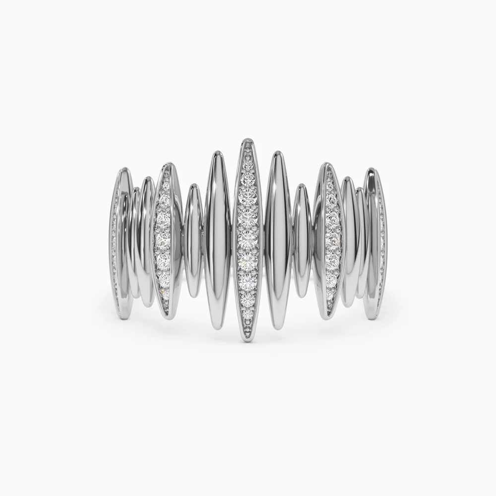 14k Unique Diamond Spike Ring - Image 6