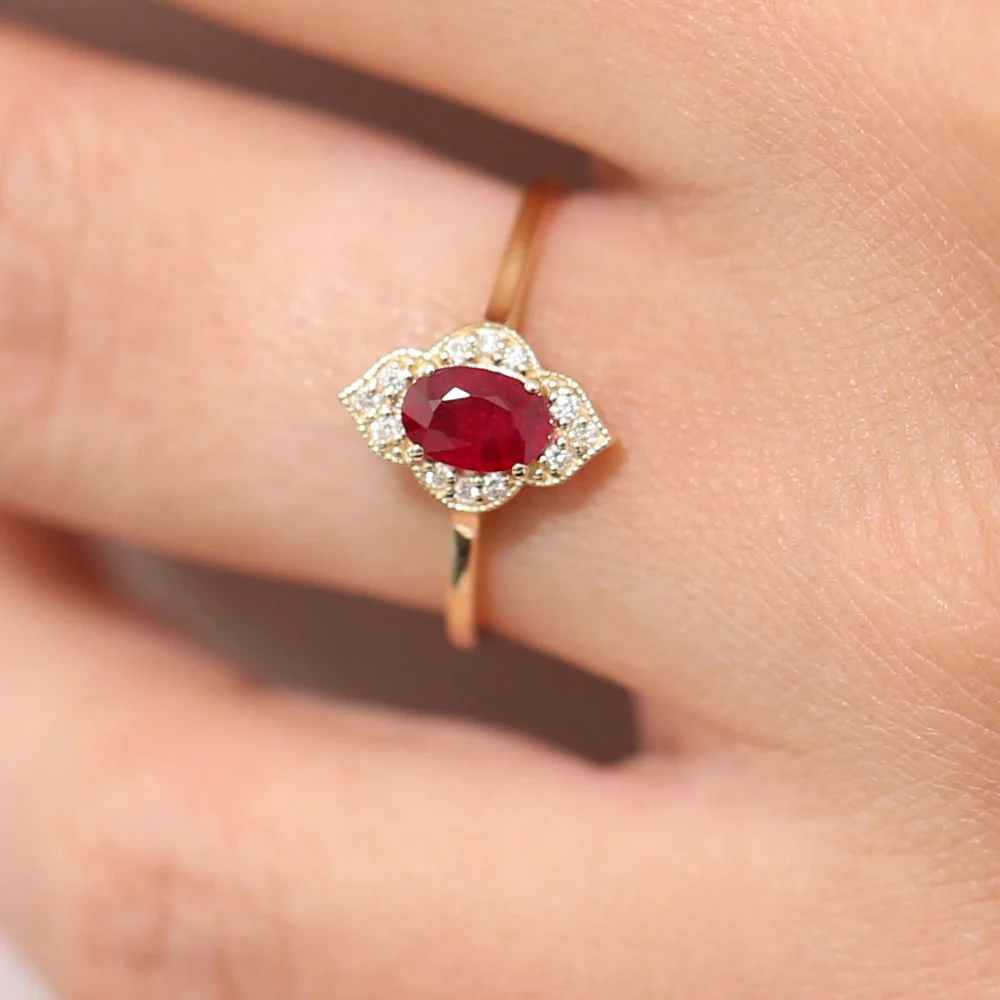 14k Victorian Genuine Ruby Ring - Image 2