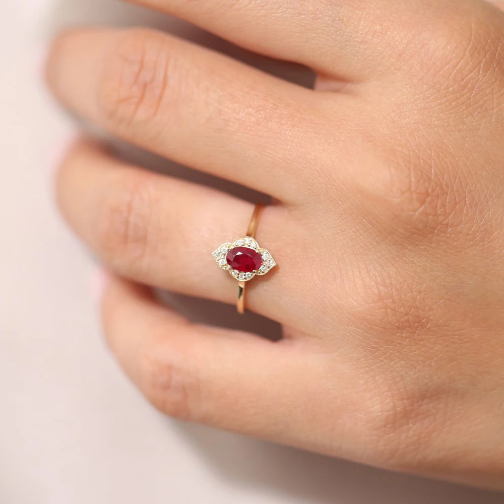 14k Victorian Genuine Ruby Ring - Image 3