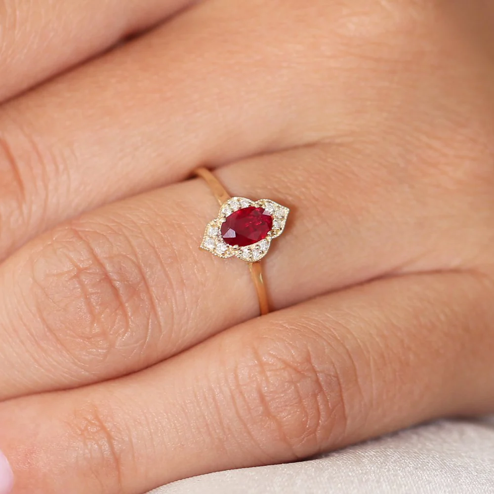 14k Victorian Genuine Ruby Ring - Image 4