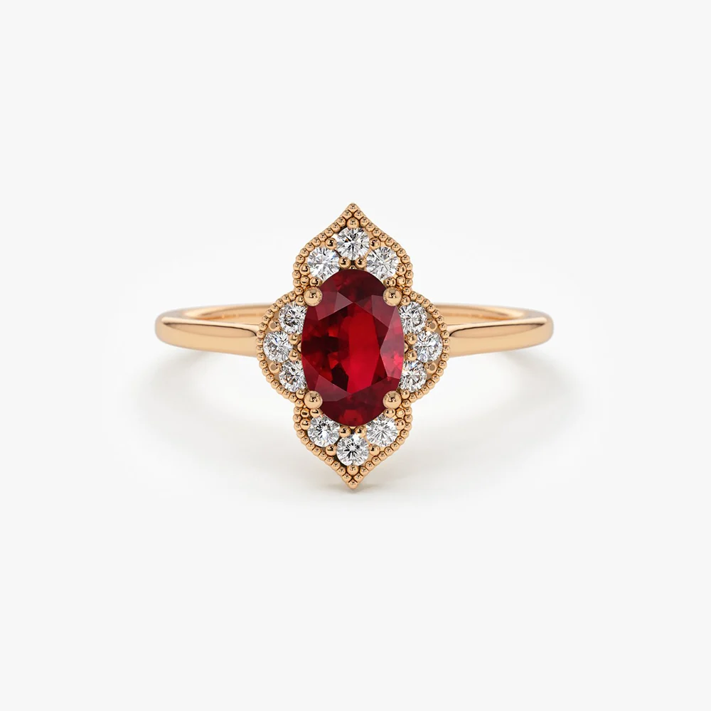14k Victorian Genuine Ruby Ring - Image 7