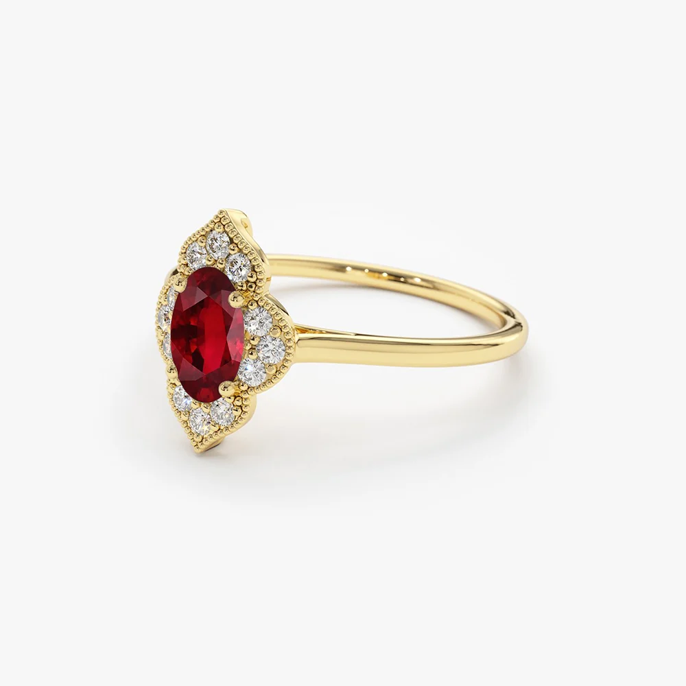 14k Victorian Genuine Ruby Ring - Image 9