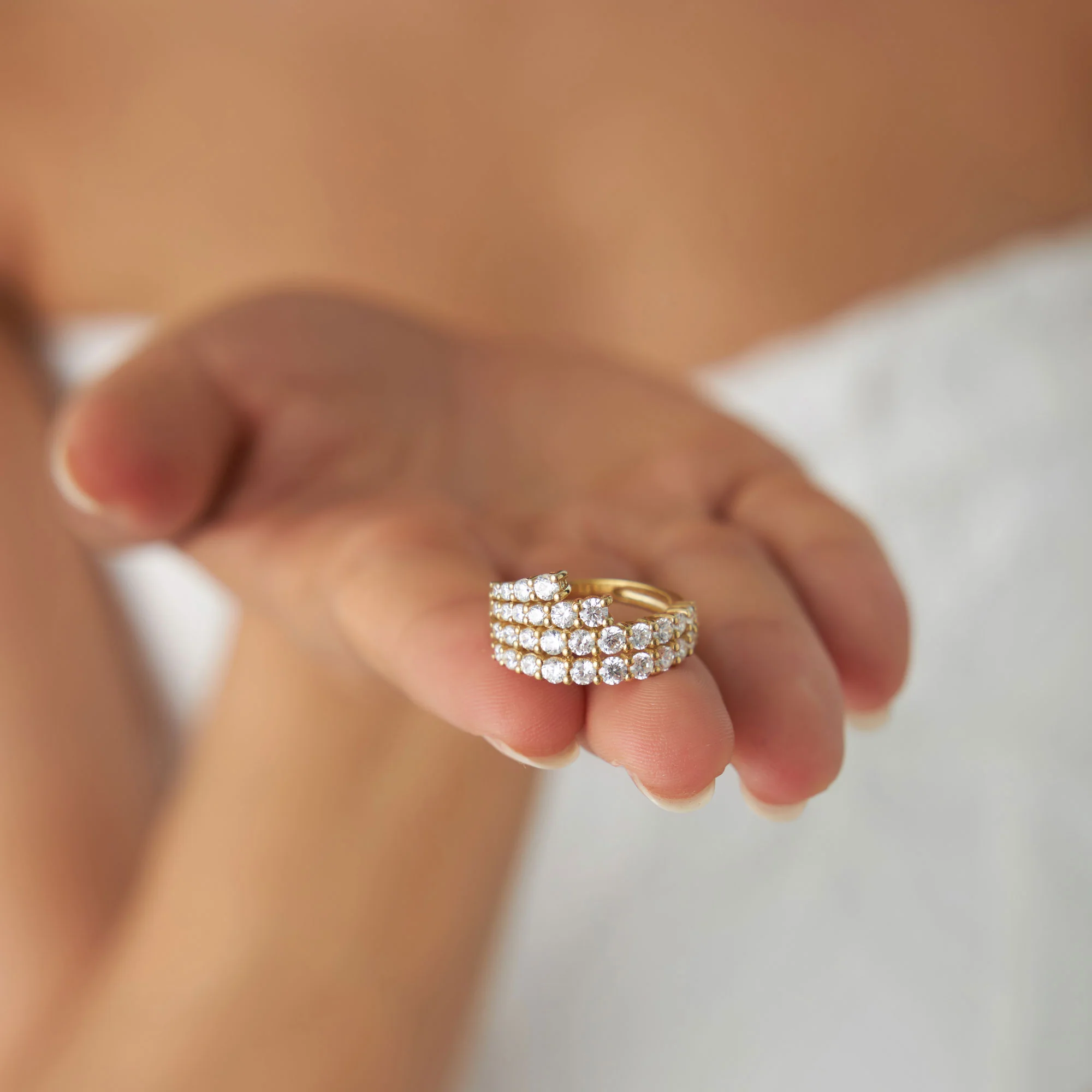 14k Wave Diamond Statement Ring - Image 4