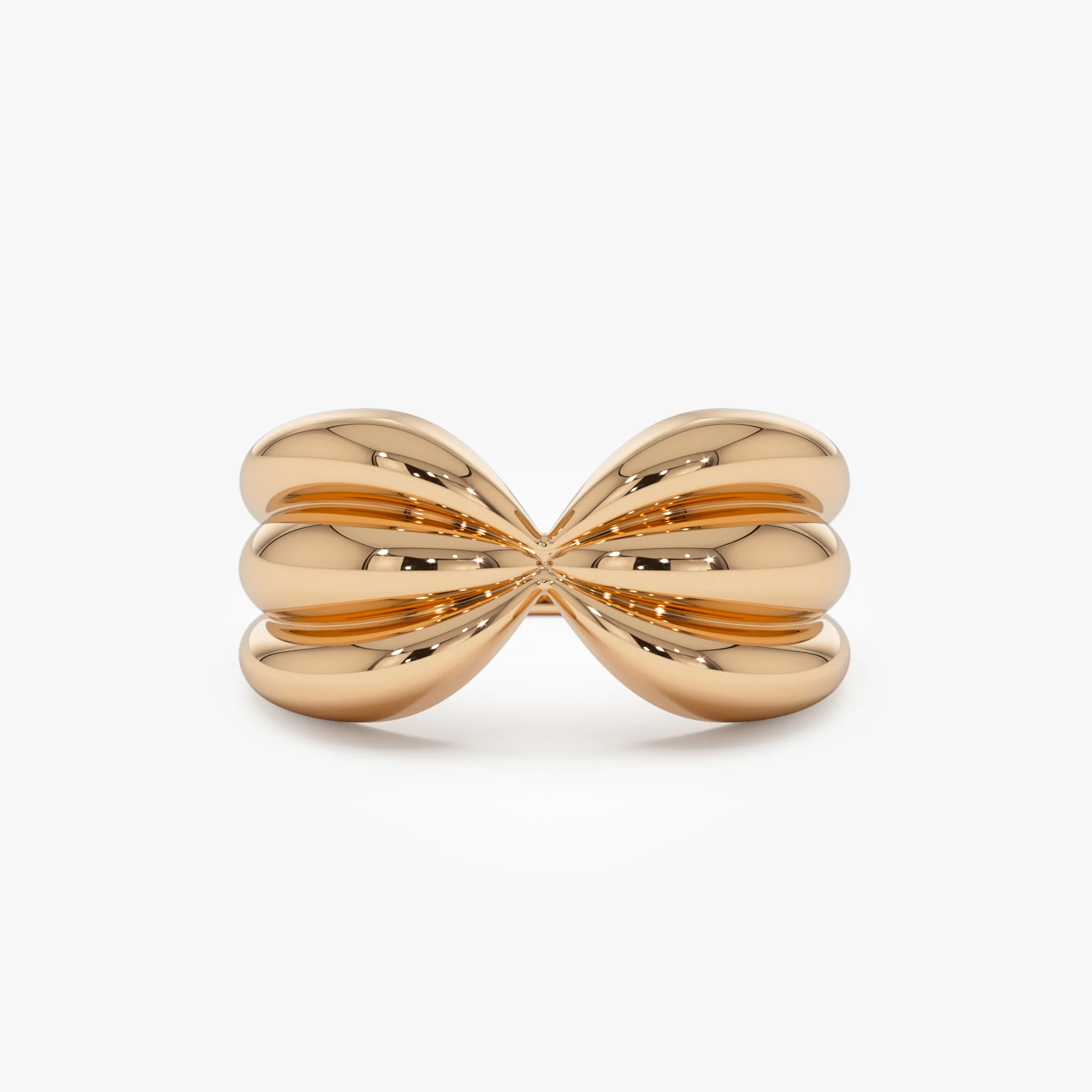 14Kt Bold 10mm Sculpted Dome Ring - Image 6