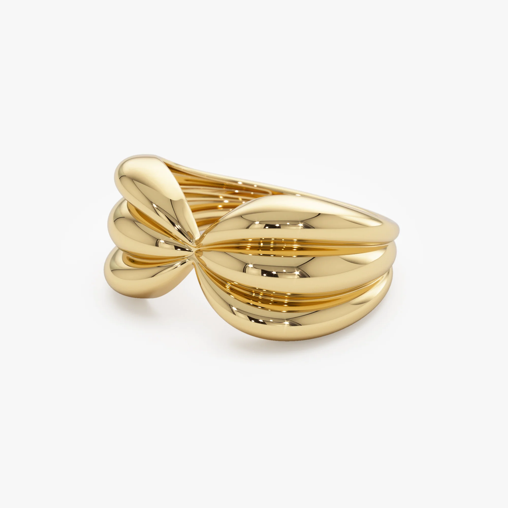 14Kt Bold 10mm Sculpted Dome Ring - Image 8