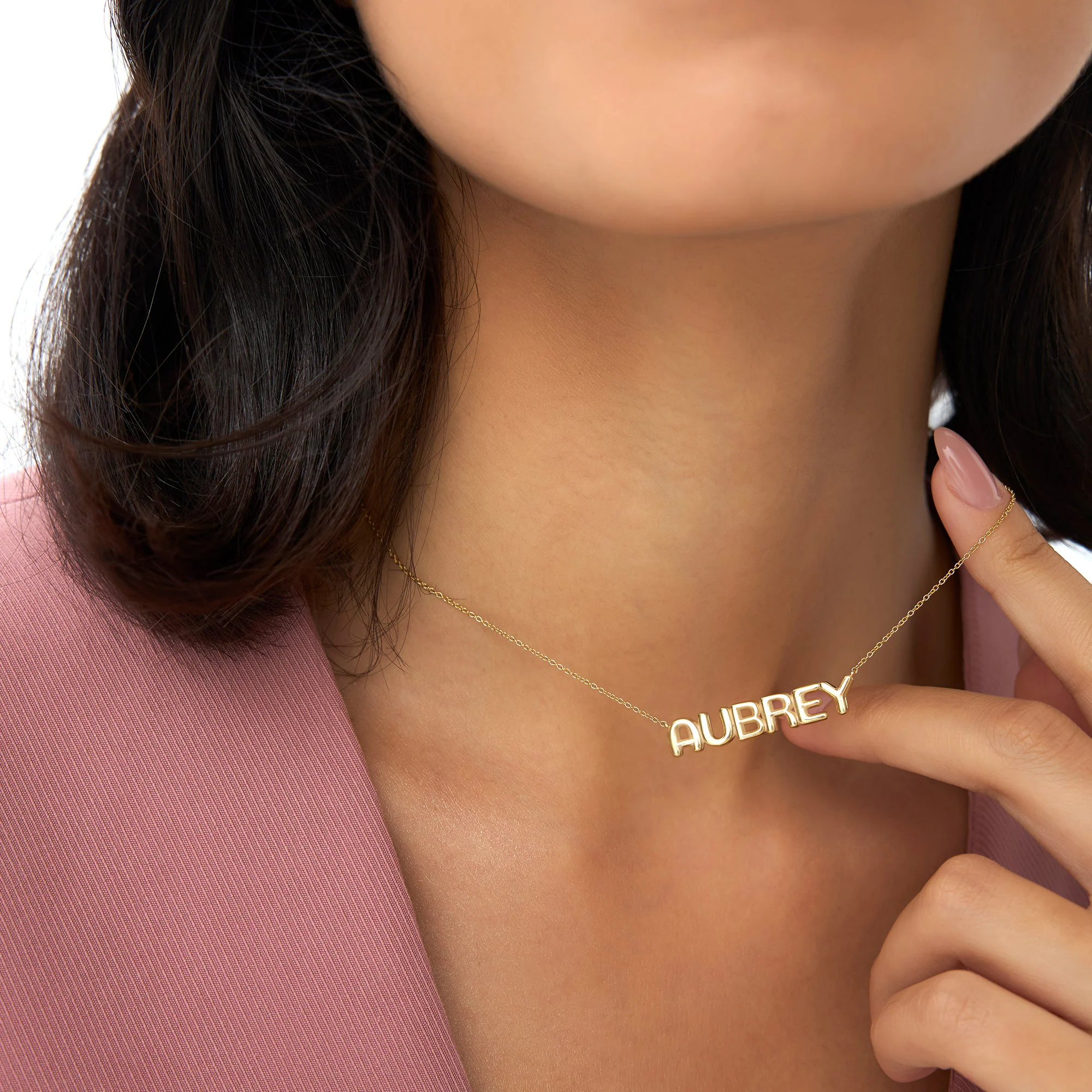 14K Bubble Name Necklace - Image 2