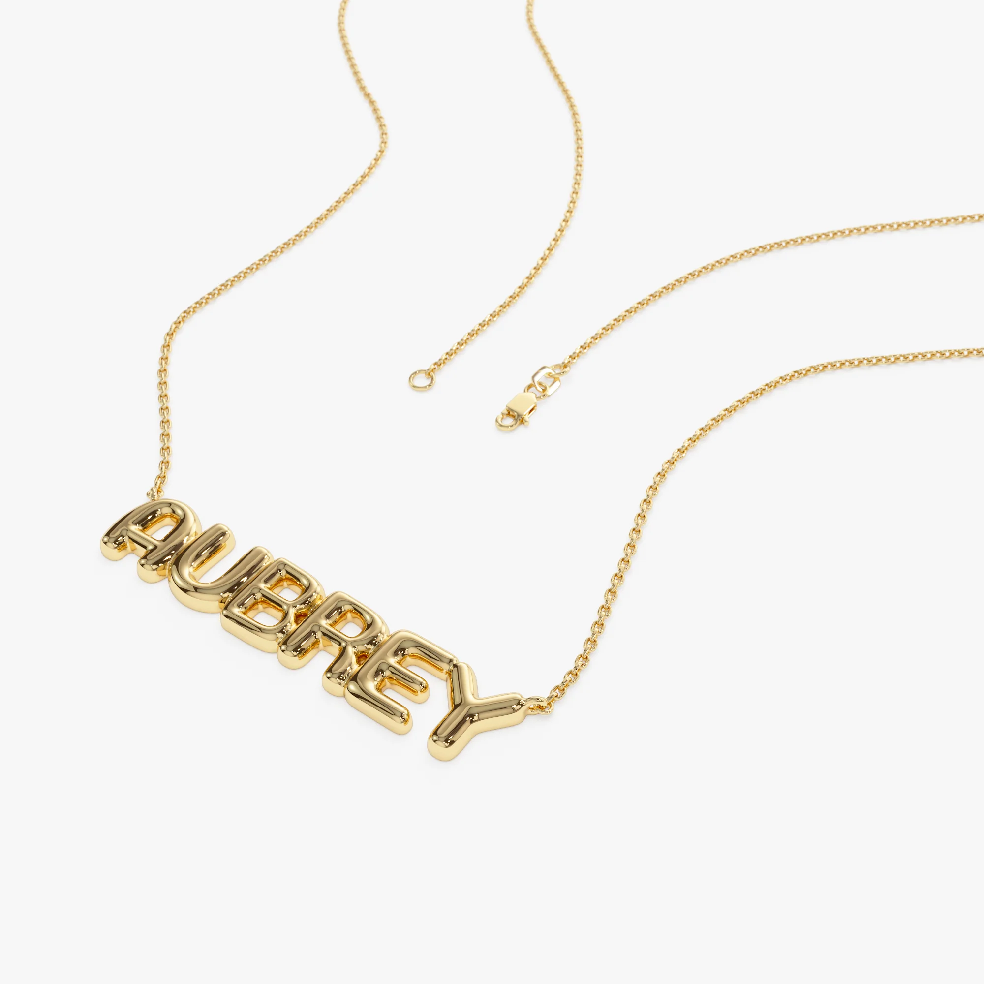 14K Bubble Name Necklace - Image 7