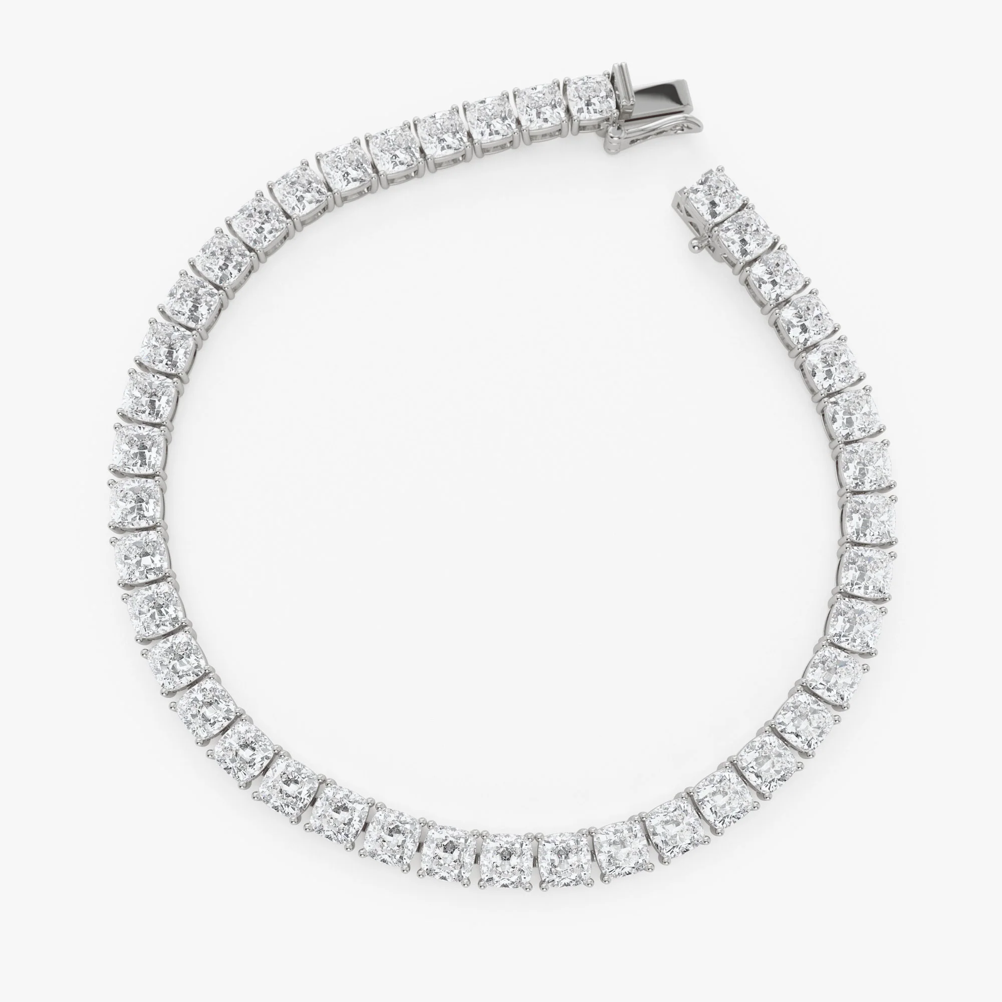 15.75 ctw 14k Lab Grown Cushion Cut Diamond Tennis Bracelet - Erin - Image 5