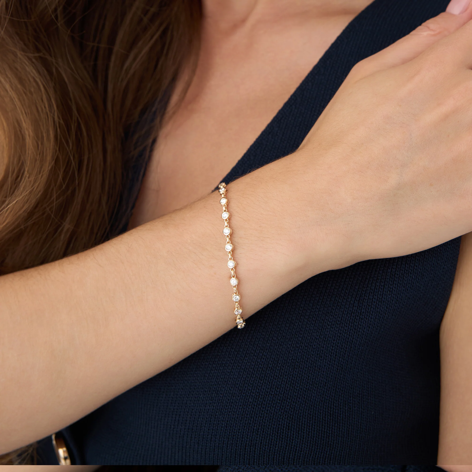 2.00 CTW 14k Bezel Setting Lab Grown Diamond Tennis Bracelet - Isla - Image 6