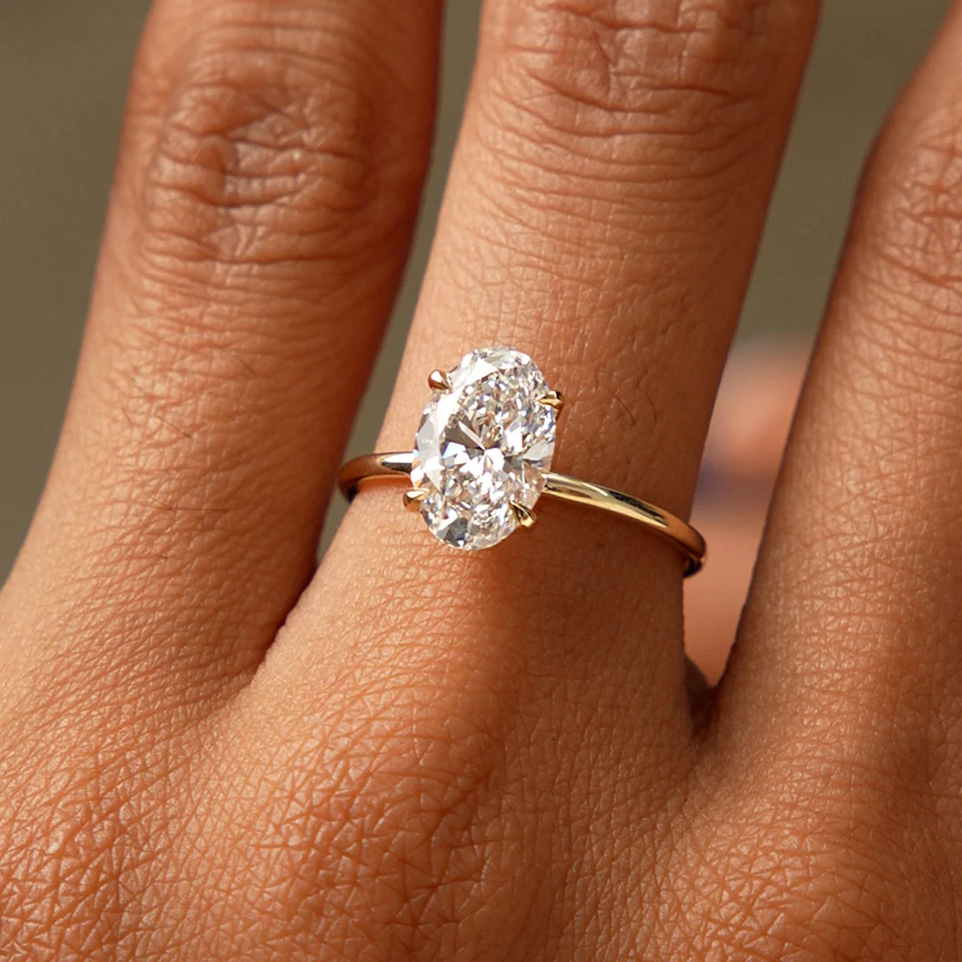 2.00 Ctw 14k Oval Shaped Prong Setting Lab Grown Diamond Engagement Ring – Odessa - Image 2