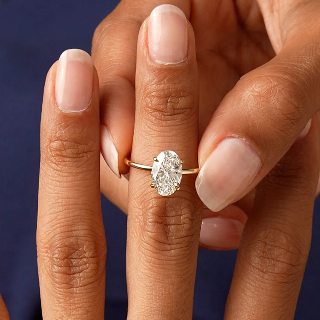 2.00 Ctw 14k Oval Shaped Prong Setting Lab Grown Diamond Engagement Ring – Odessa - Image 3