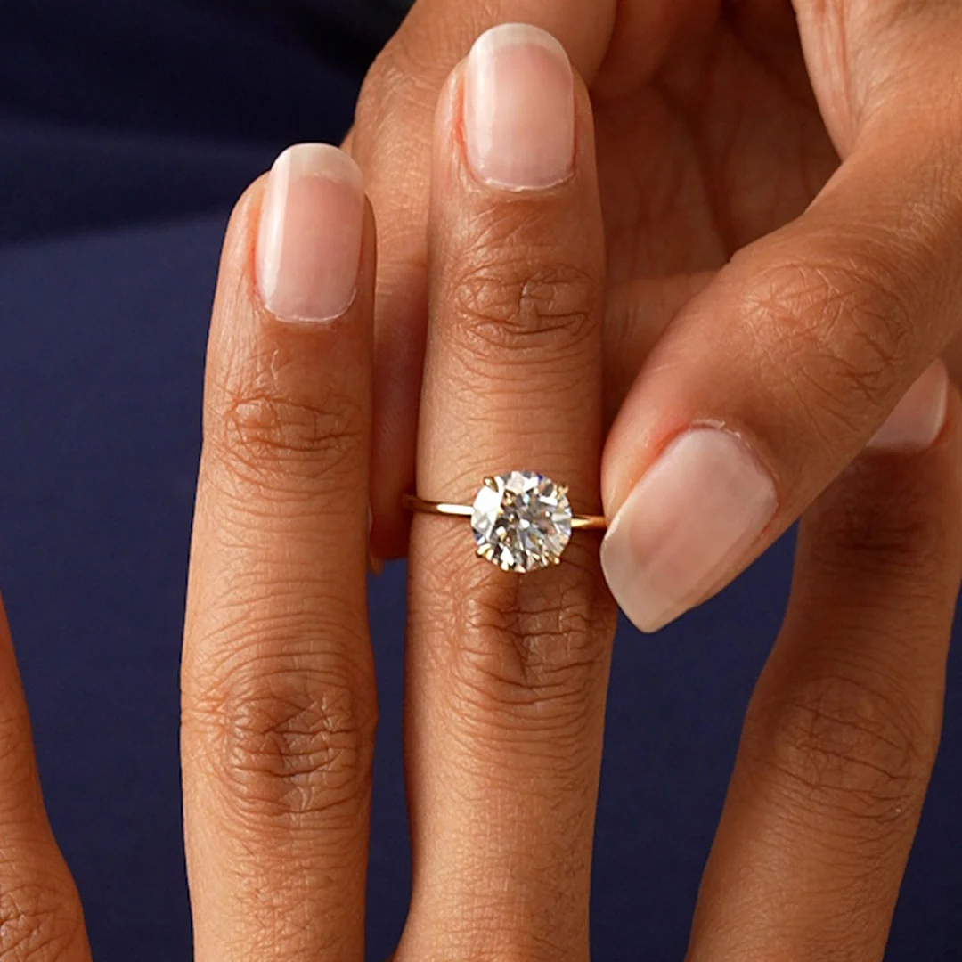 2.00 Ctw 14k Round Brilliant Prong Setting Lab Grown Diamond Engagement Ring  – Rosalind - Image 3