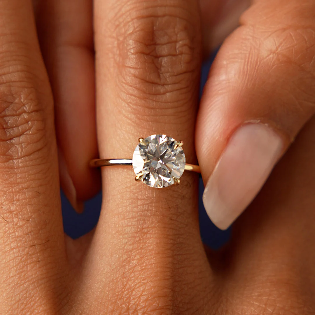 2.00 Ctw 14k Round Brilliant Prong Setting Lab Grown Diamond Engagement Ring  – Rosalind - Image 4