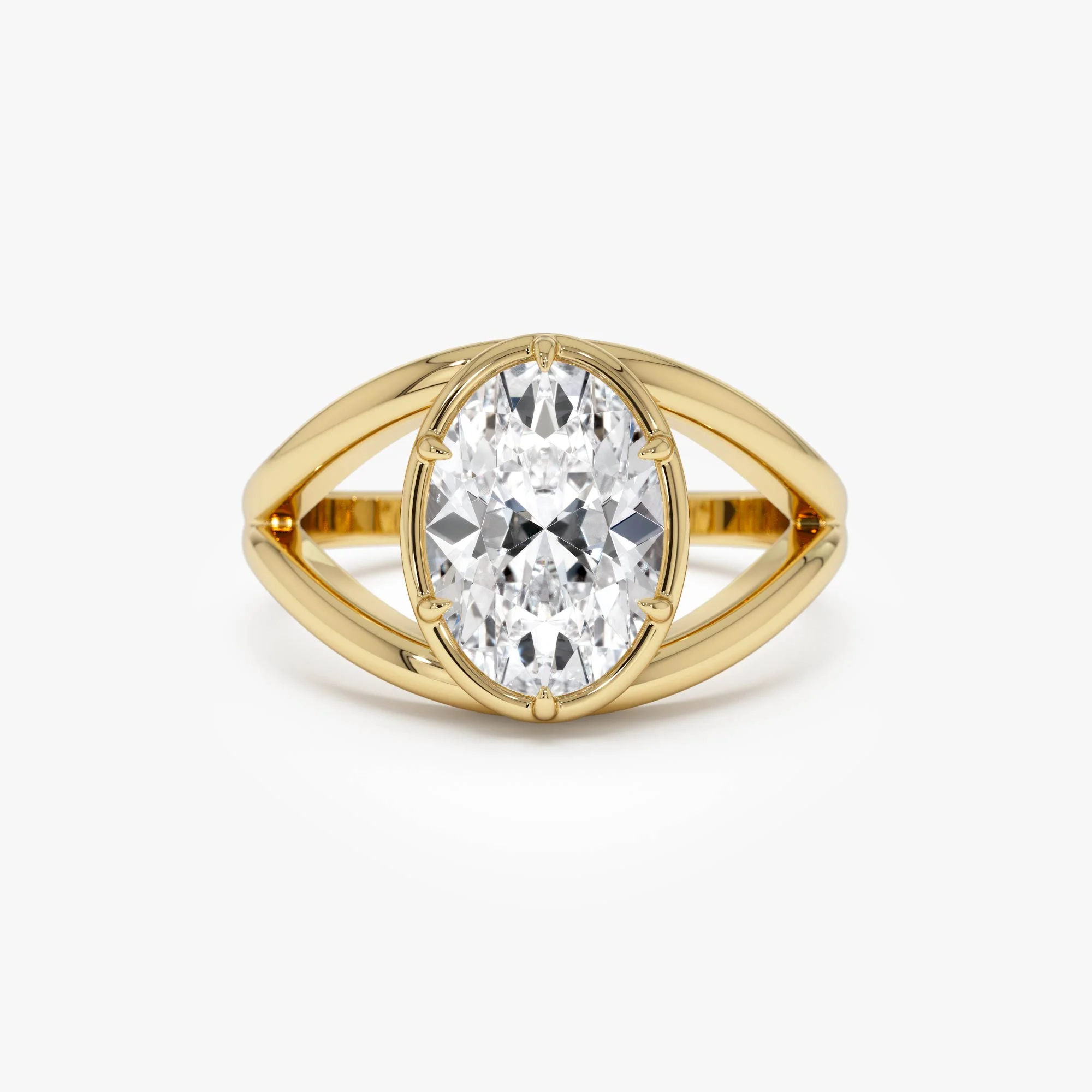 2.00ctw 14k Oval Shaped Split Shank Lab Grown Diamond Engagement Ring - Nella