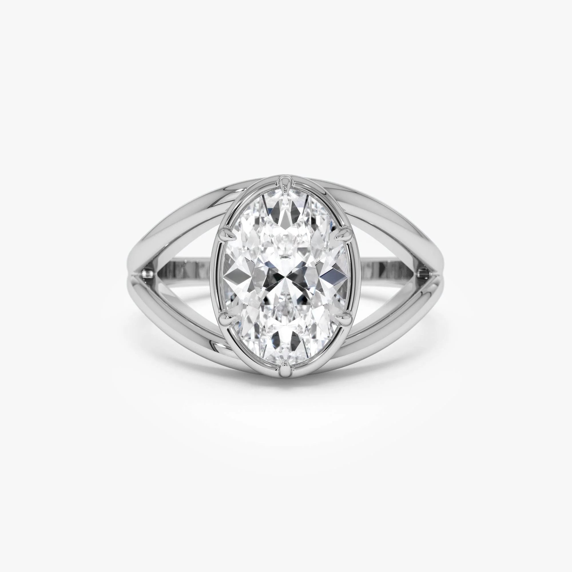 2.00ctw 14k Oval Shaped Split Shank Lab Grown Diamond Engagement Ring - Nella - Image 6