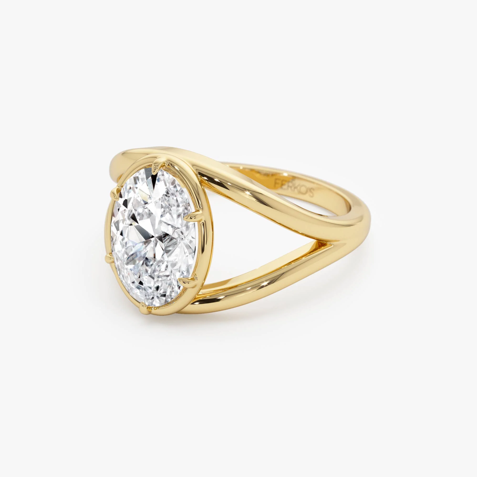 2.00ctw 14k Oval Shaped Split Shank Lab Grown Diamond Engagement Ring - Nella - Image 7