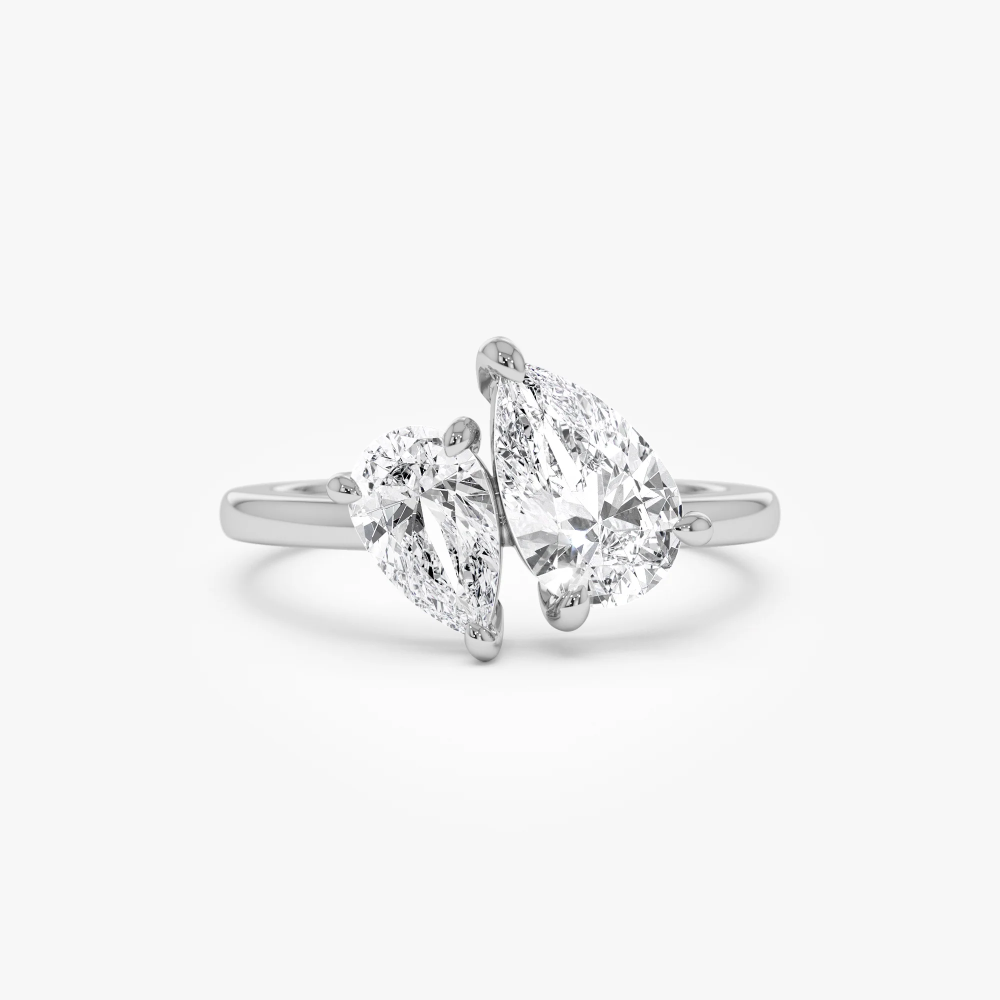 2.05 ctw 14k Toi et Moi Pear Shaped Lab Grown Diamond Ring - Ayla - Image 6