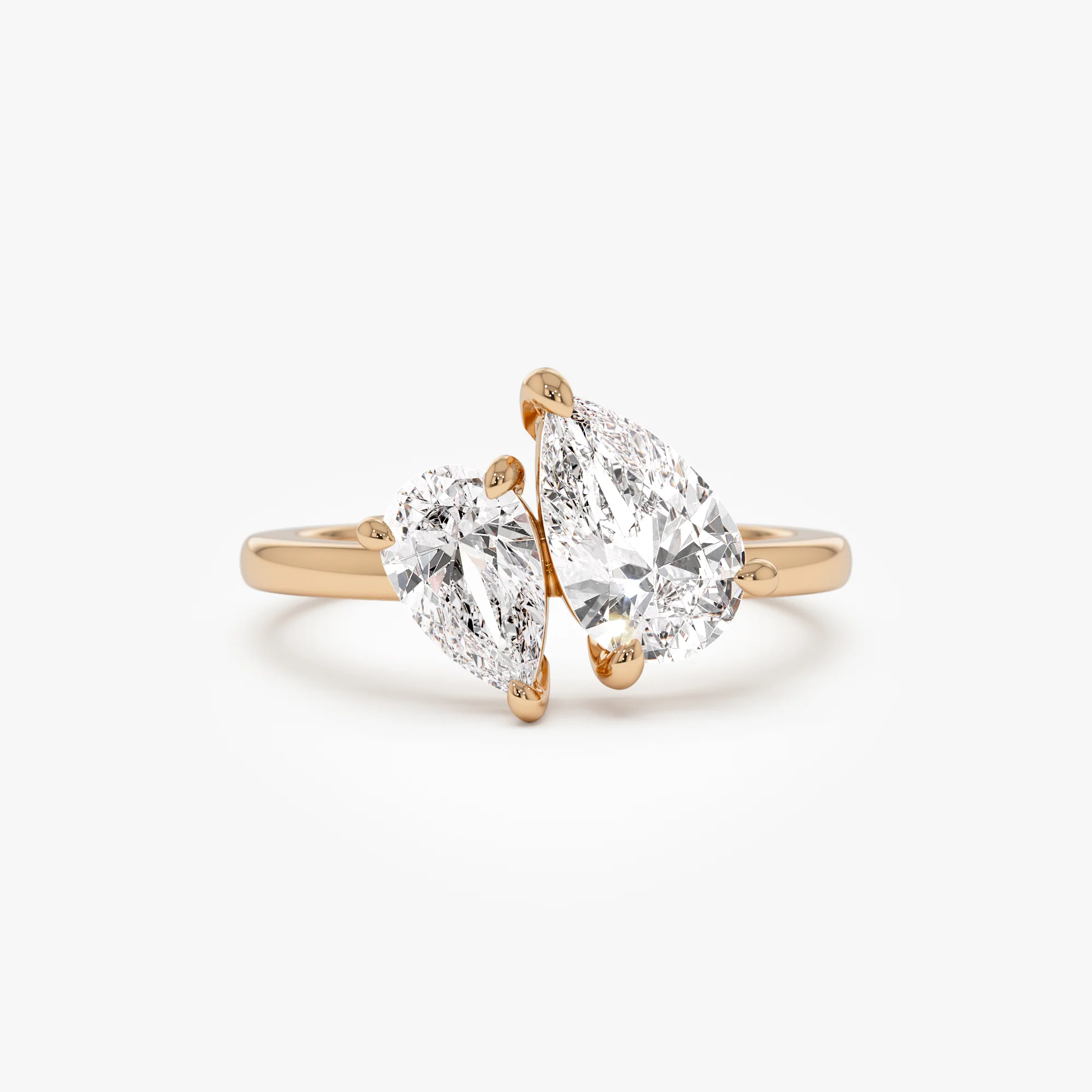 2.05 ctw 14k Toi et Moi Pear Shaped Lab Grown Diamond Ring - Ayla - Image 7