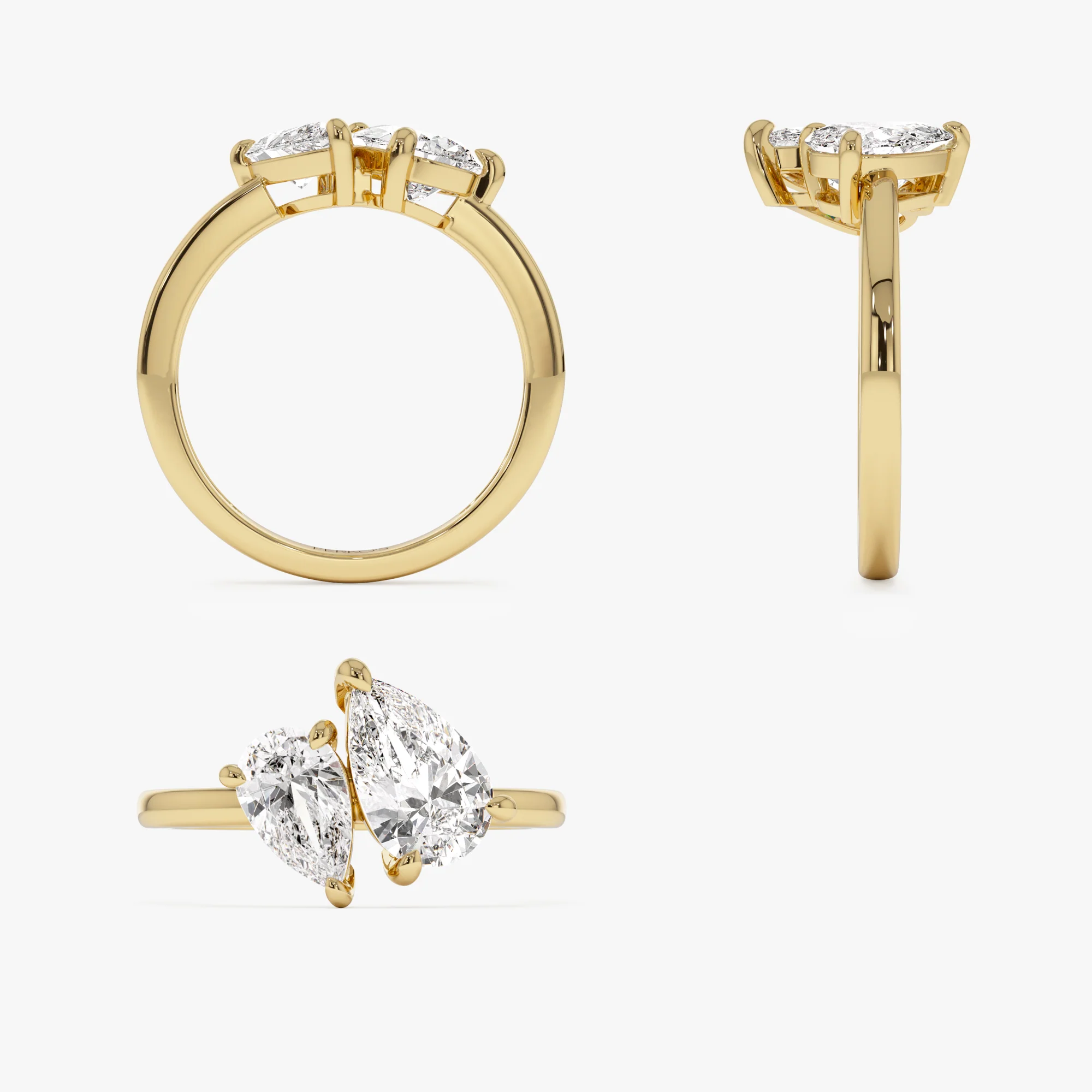 2.05 ctw 14k Toi et Moi Pear Shaped Lab Grown Diamond Ring - Ayla - Image 9