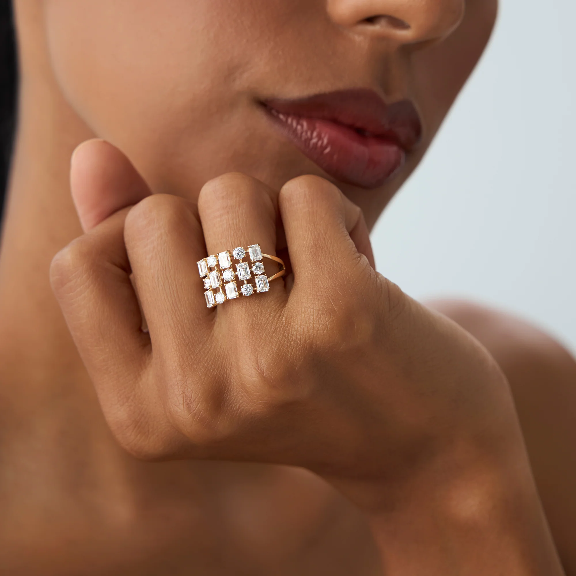 2.15 ctw Multi Shape Lab Grown Diamond Cocktail Ring - June - Image 2