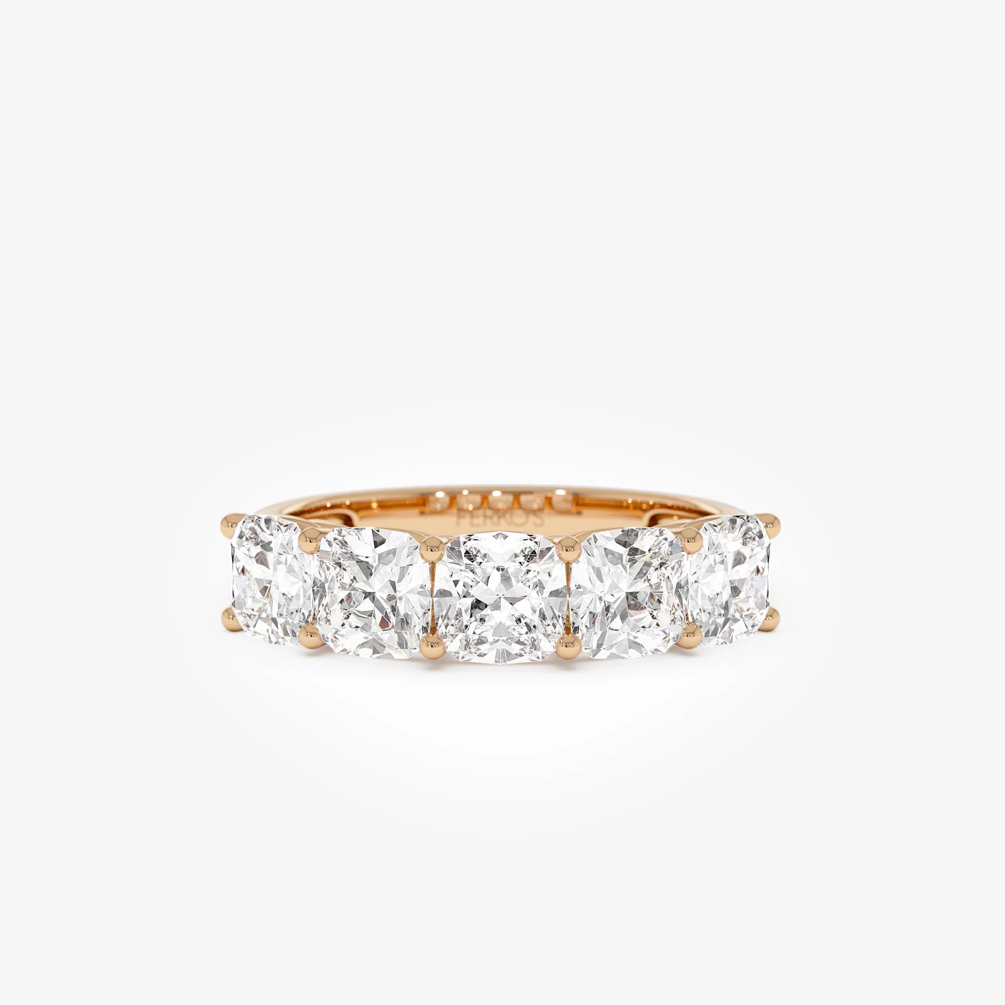 2.65 ctw 14k Prong Setting Five Stone Cushion Cut Lab Grown Diamond Anniversary Ring - Tonia - Image 10