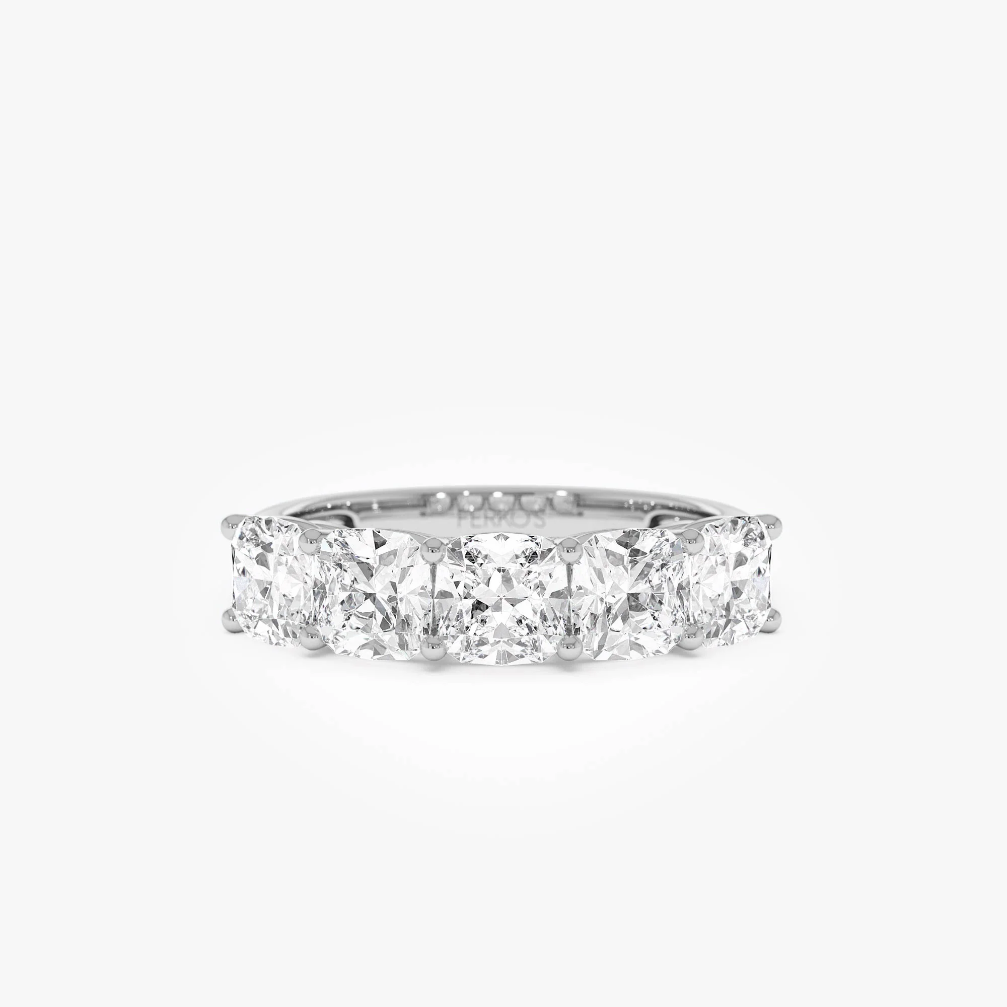 2.65 ctw 14k Prong Setting Five Stone Cushion Cut Lab Grown Diamond Anniversary Ring - Tonia - Image 8