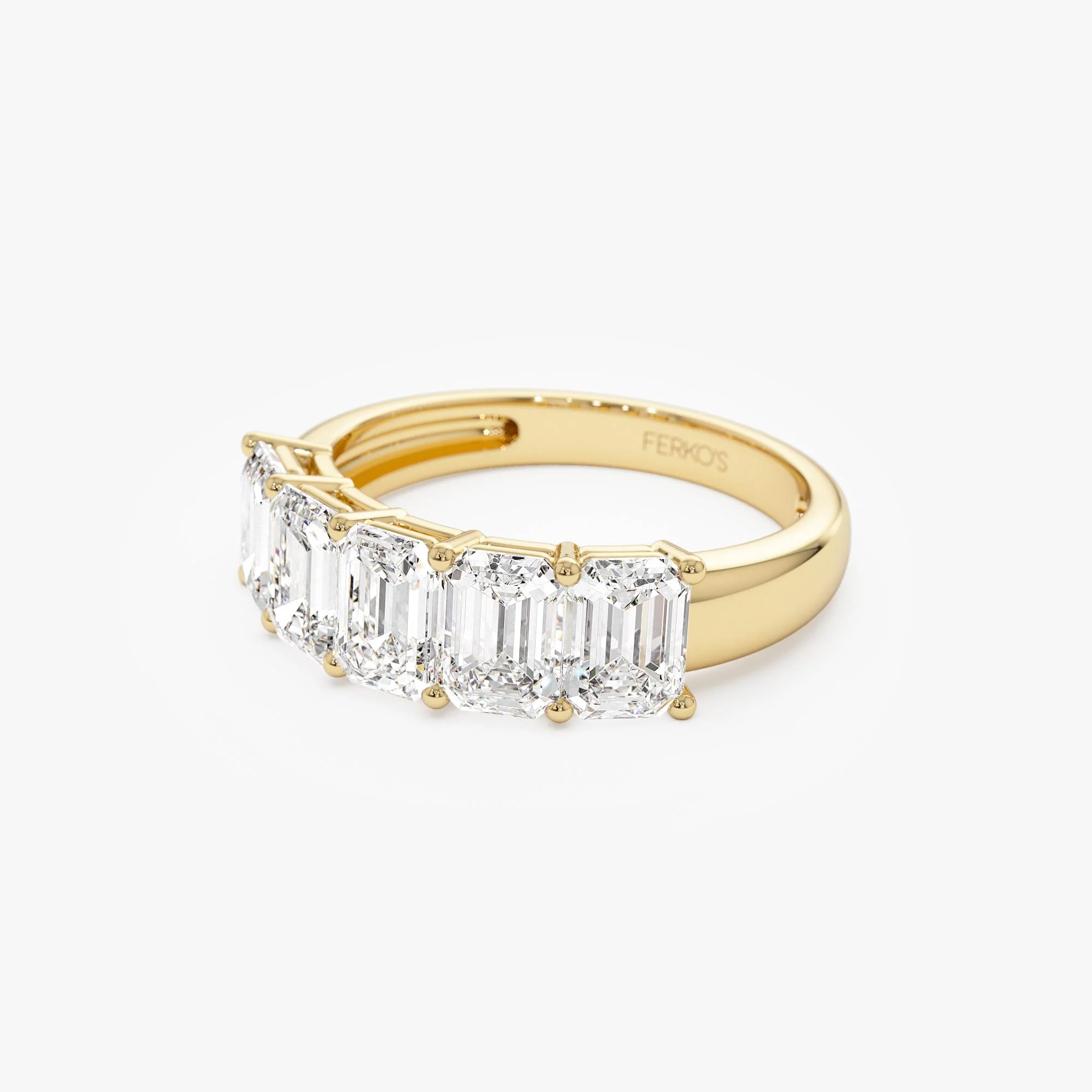 2.65 ctw 14k Prong Setting Five Stone Emerald Cut Lab Grown Diamond Anniversary Ring - Lucia - Image 8