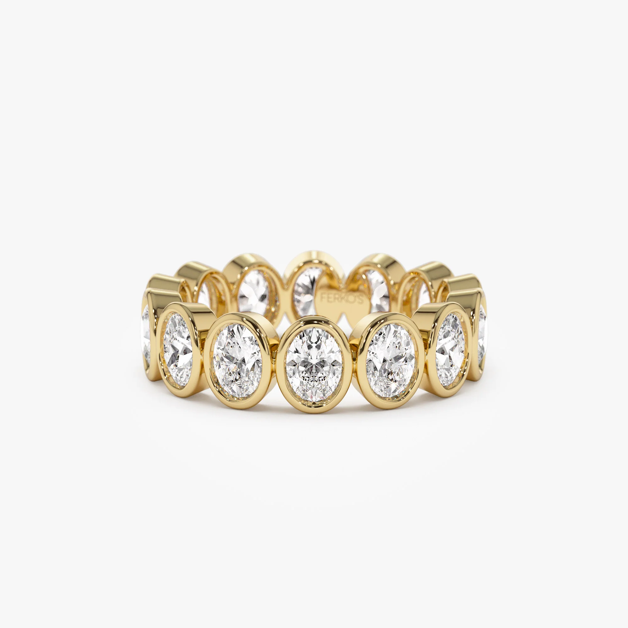 2.75 ctw 14k Bezel Setting Full Eternity Oval Shape Lab Grown Diamond Ring - Ella