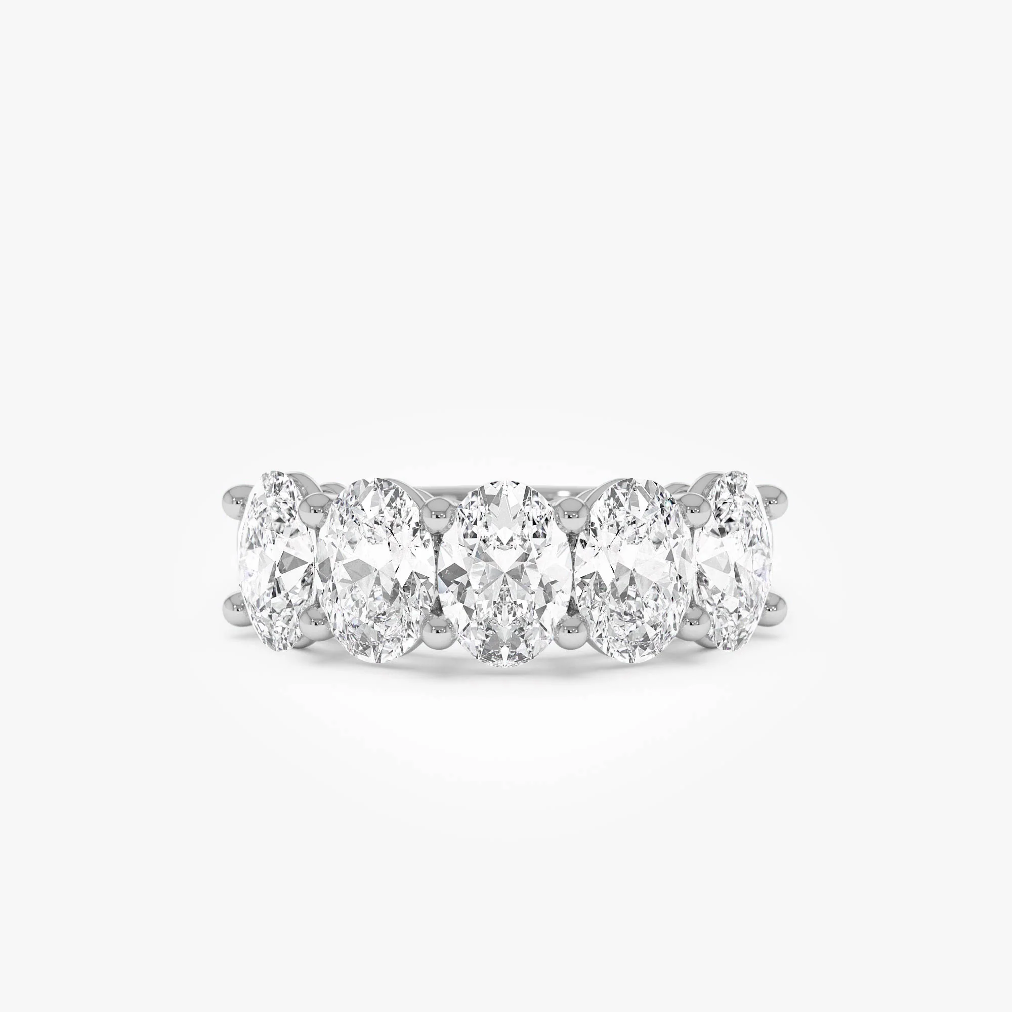 2.75 ctw 14k Prong Setting Five Stone Oval Shape Lab Grown Diamond Anniversary Ring - Giada - Image 8