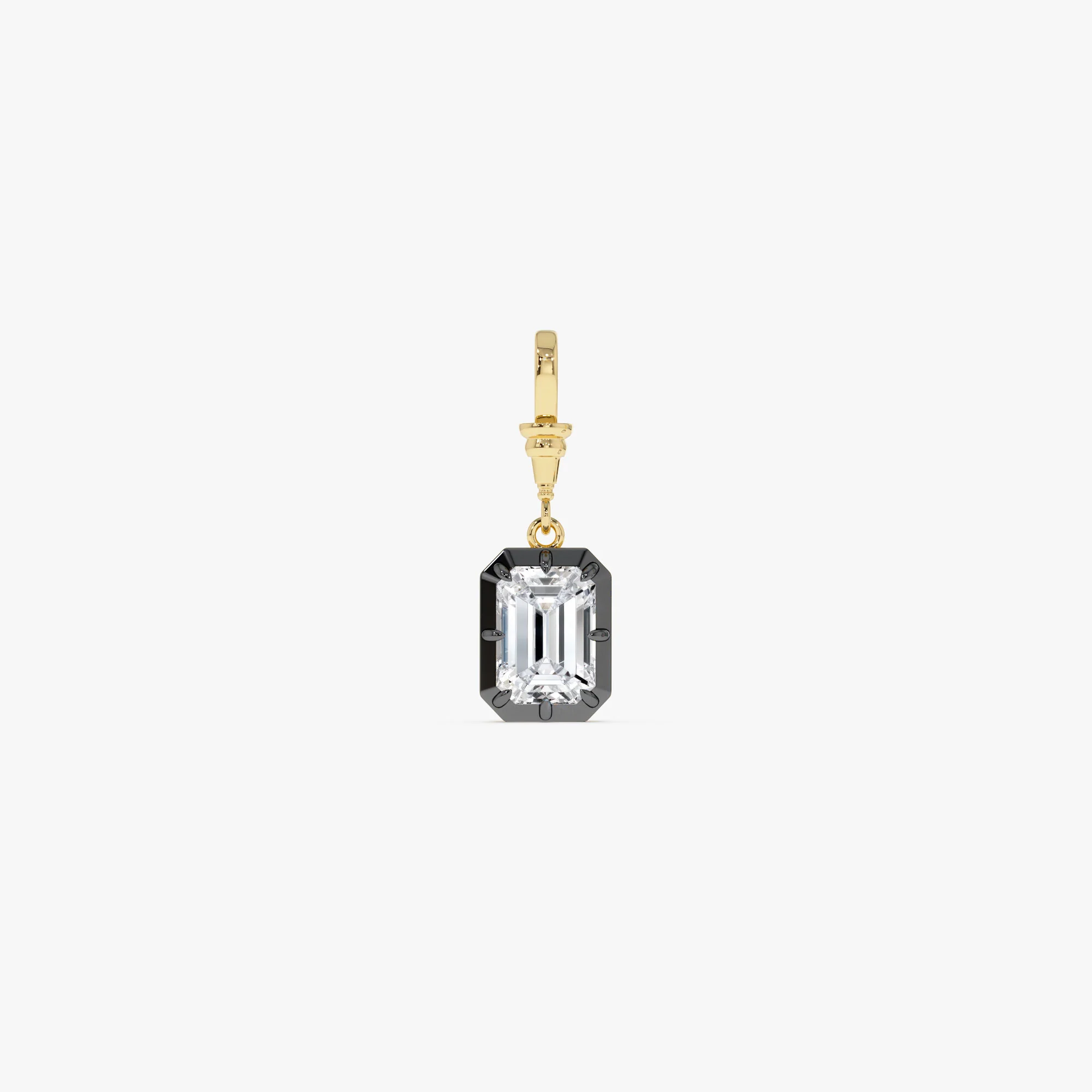 2 CTW 14K Vintage Inspired Emerald Cut Lab Grown Diamond Charm - Mabel - Image 4