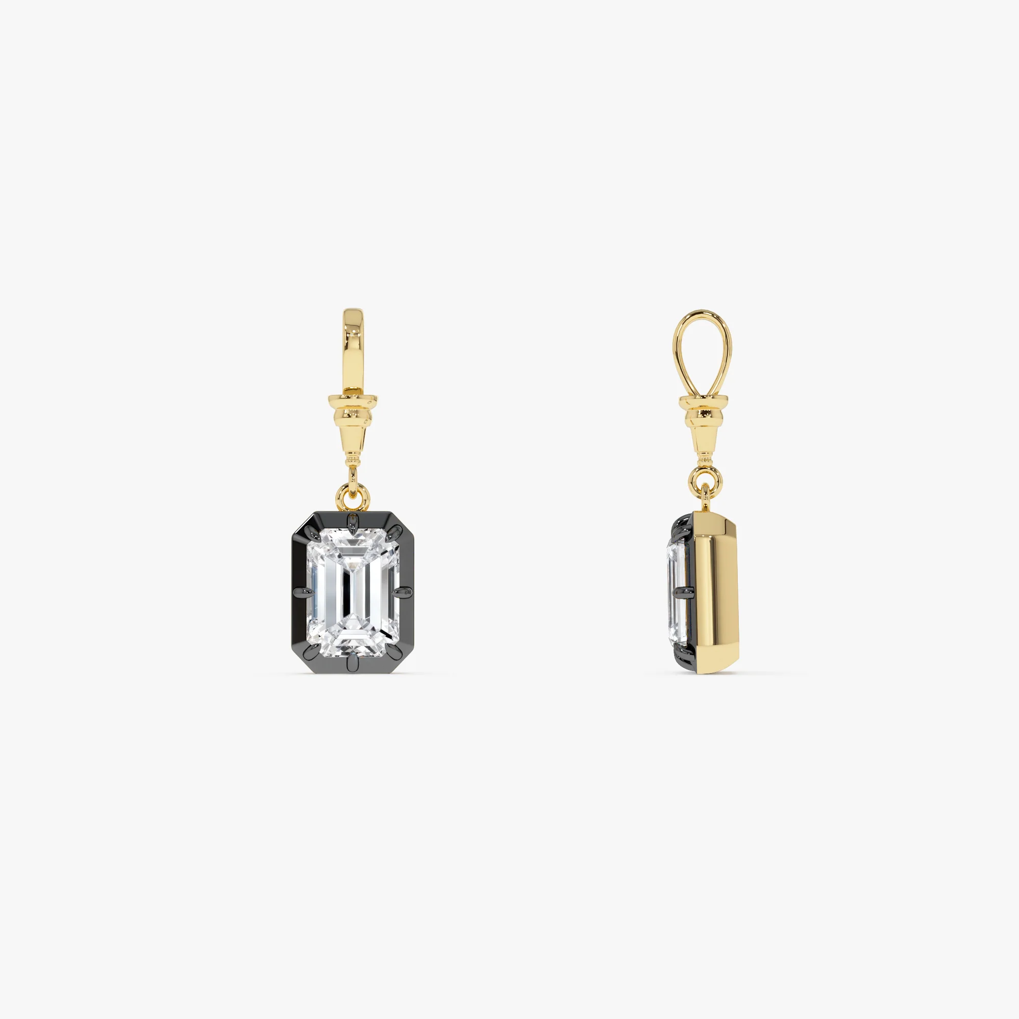 2 CTW 14K Vintage Inspired Emerald Cut Lab Grown Diamond Charm - Mabel - Image 5