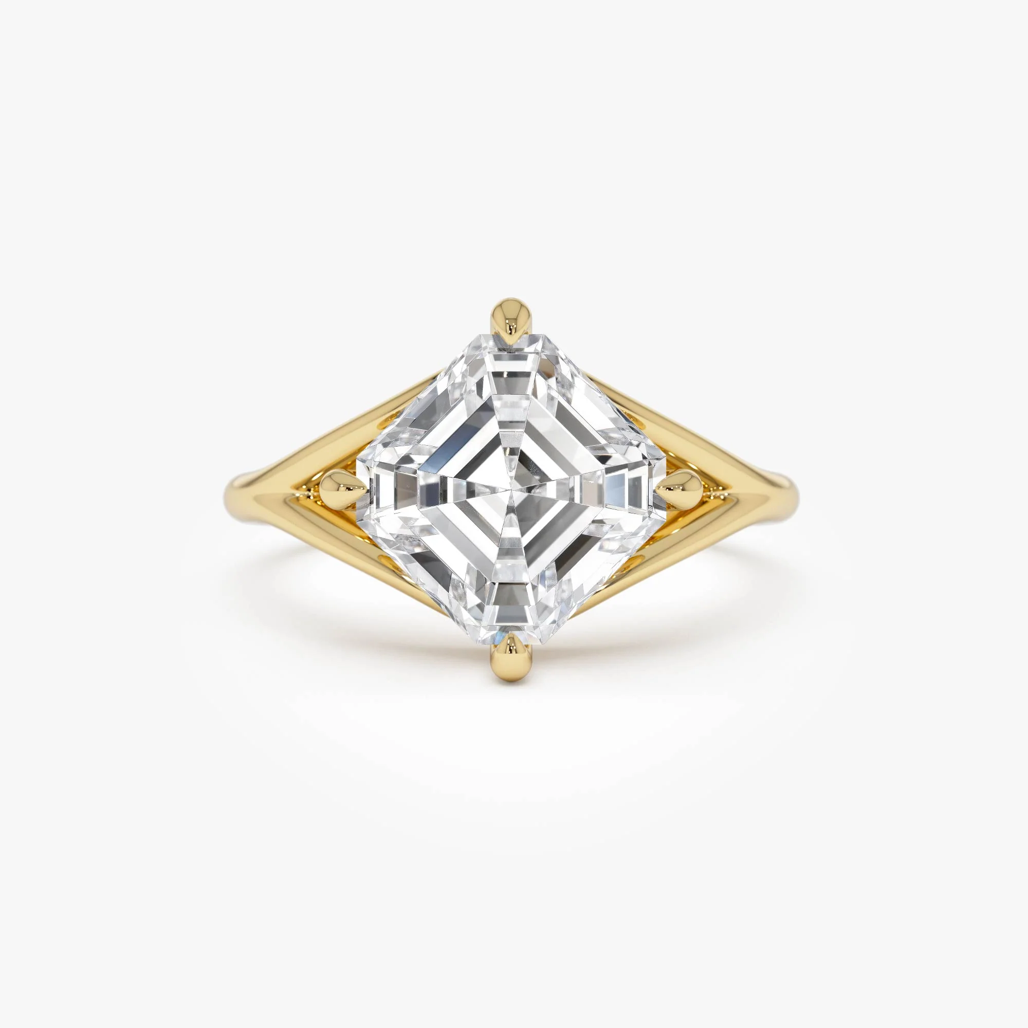 3.00ctw 14k Asscher Cut Lab Grown Diamond Engagement Ring - Samantha