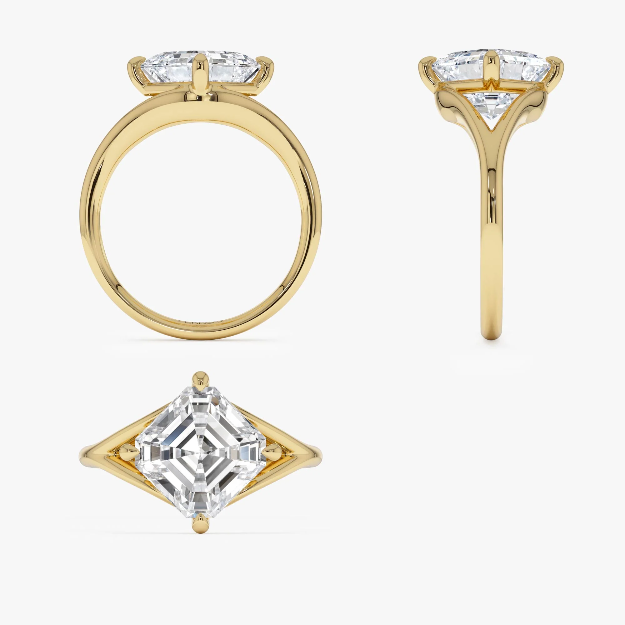 3.00ctw 14k Asscher Cut Lab Grown Diamond Engagement Ring - Samantha - Image 10