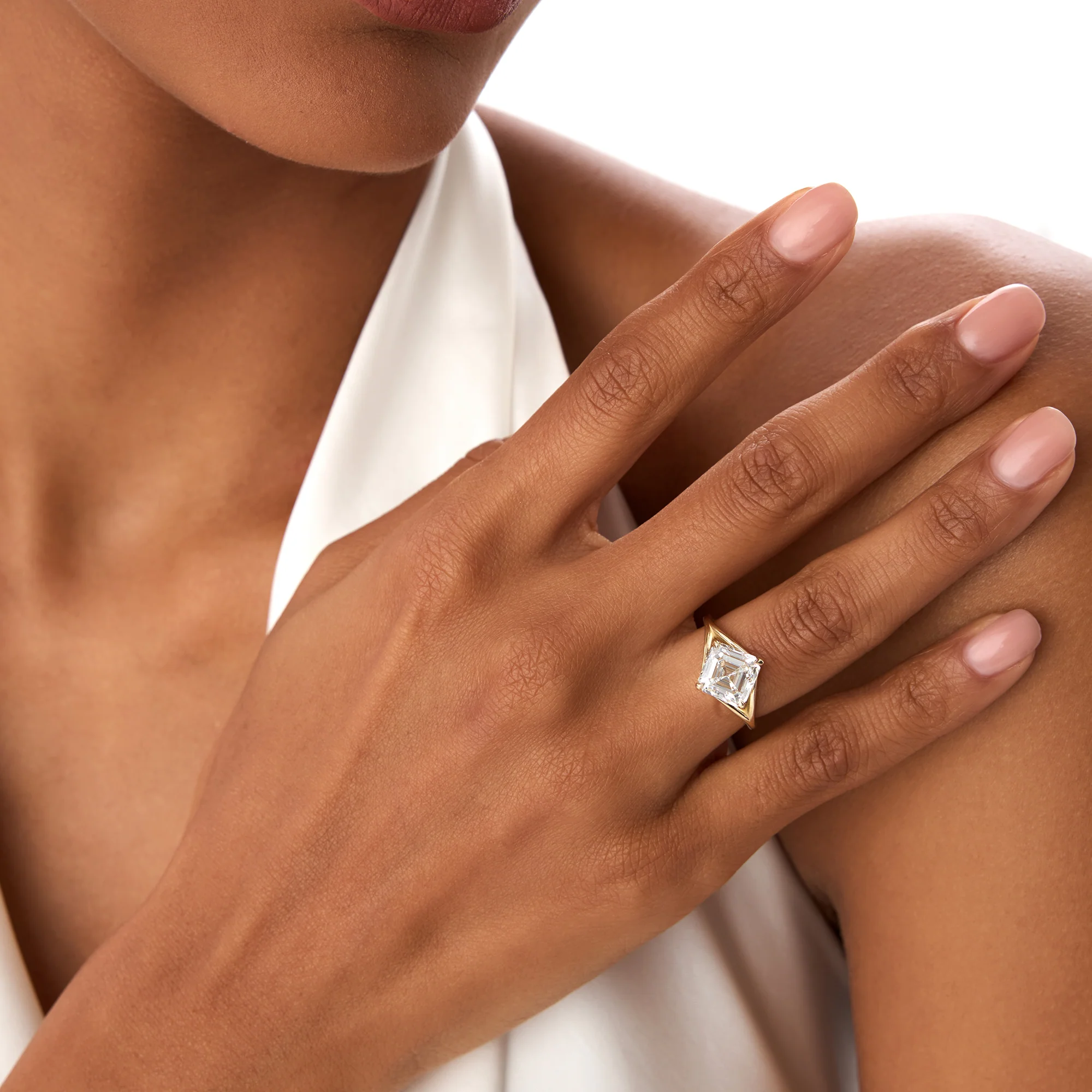 3.00ctw 14k Asscher Cut Lab Grown Diamond Engagement Ring - Samantha - Image 2