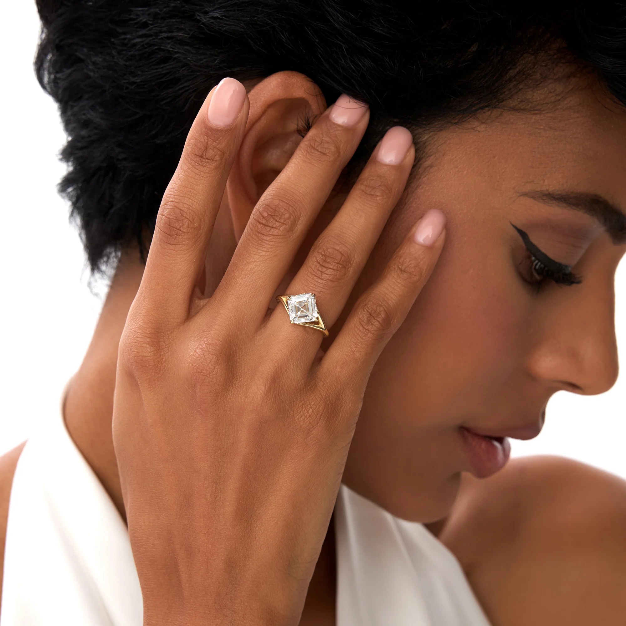 3.00ctw 14k Asscher Cut Lab Grown Diamond Engagement Ring - Samantha - Image 4