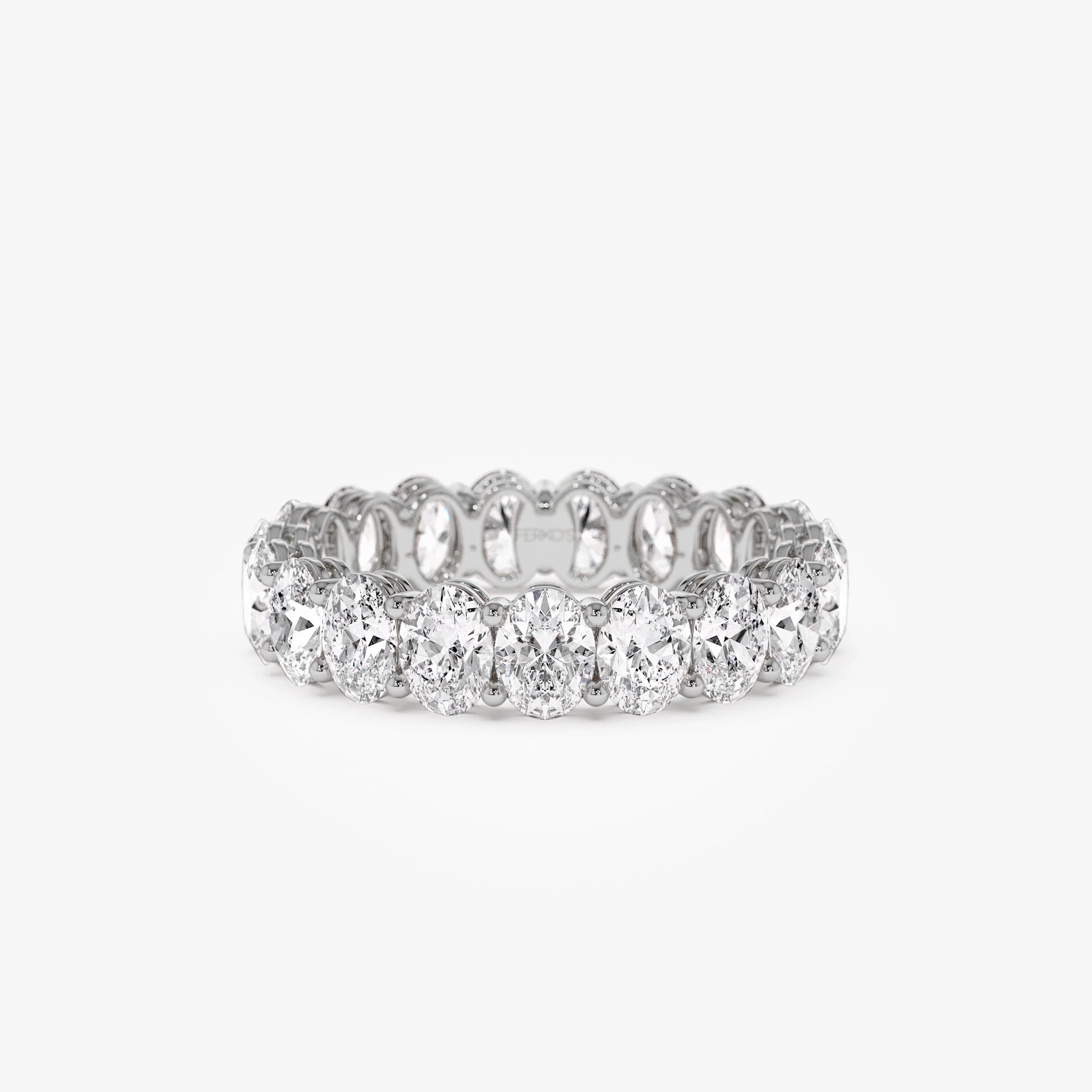 3.5 ctw 14k Prong Setting Full Eternity Oval Shape Lab Grown Diamond Ring - Ember - Image 6