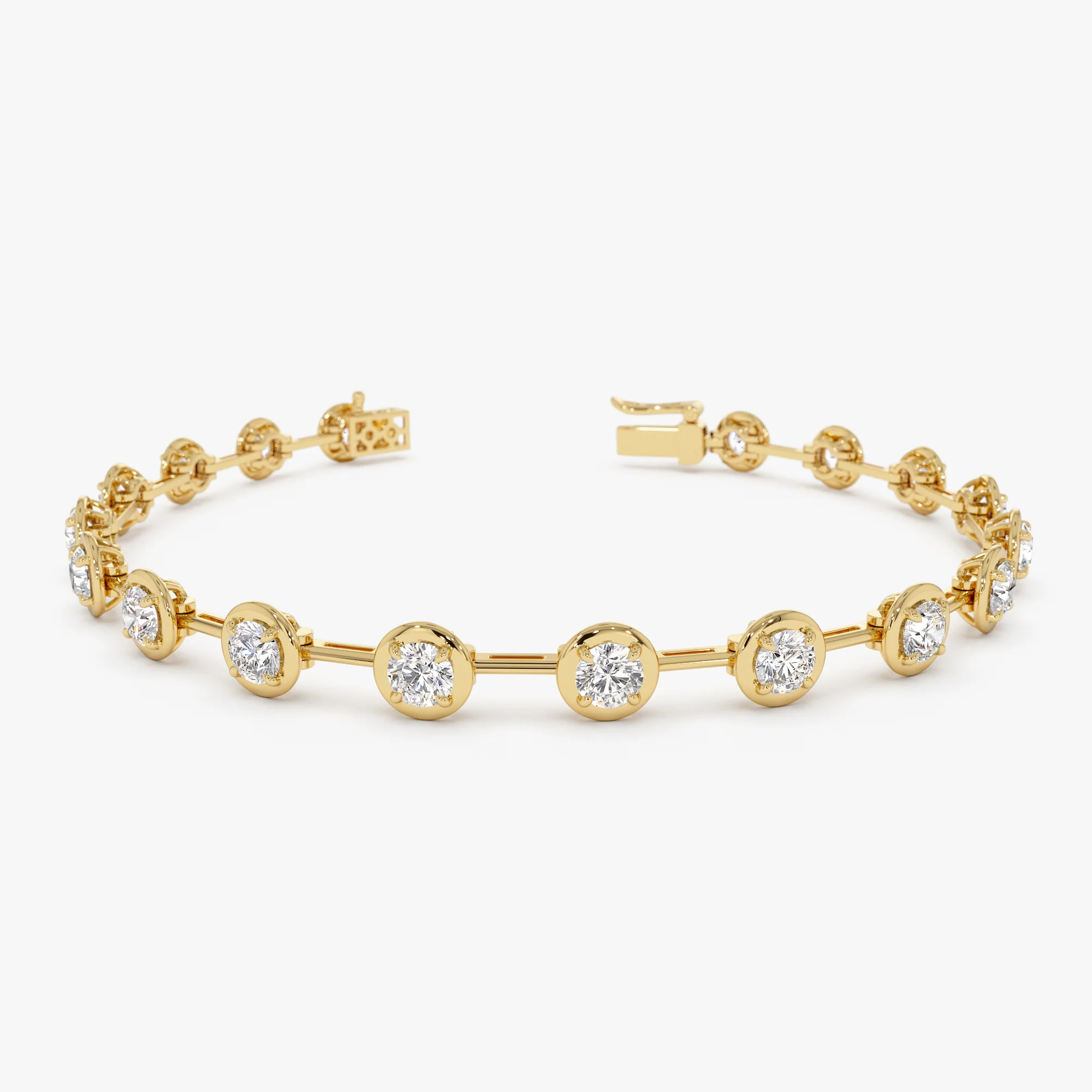3.60 ctw 14k Round Lab Grown Diamond Bar Bracelet - Larissa