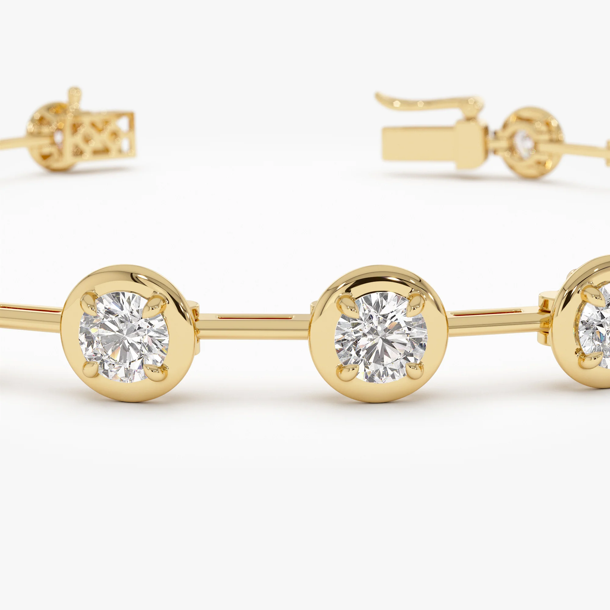 3.60 ctw 14k Round Lab Grown Diamond Bar Bracelet - Larissa - Image 11