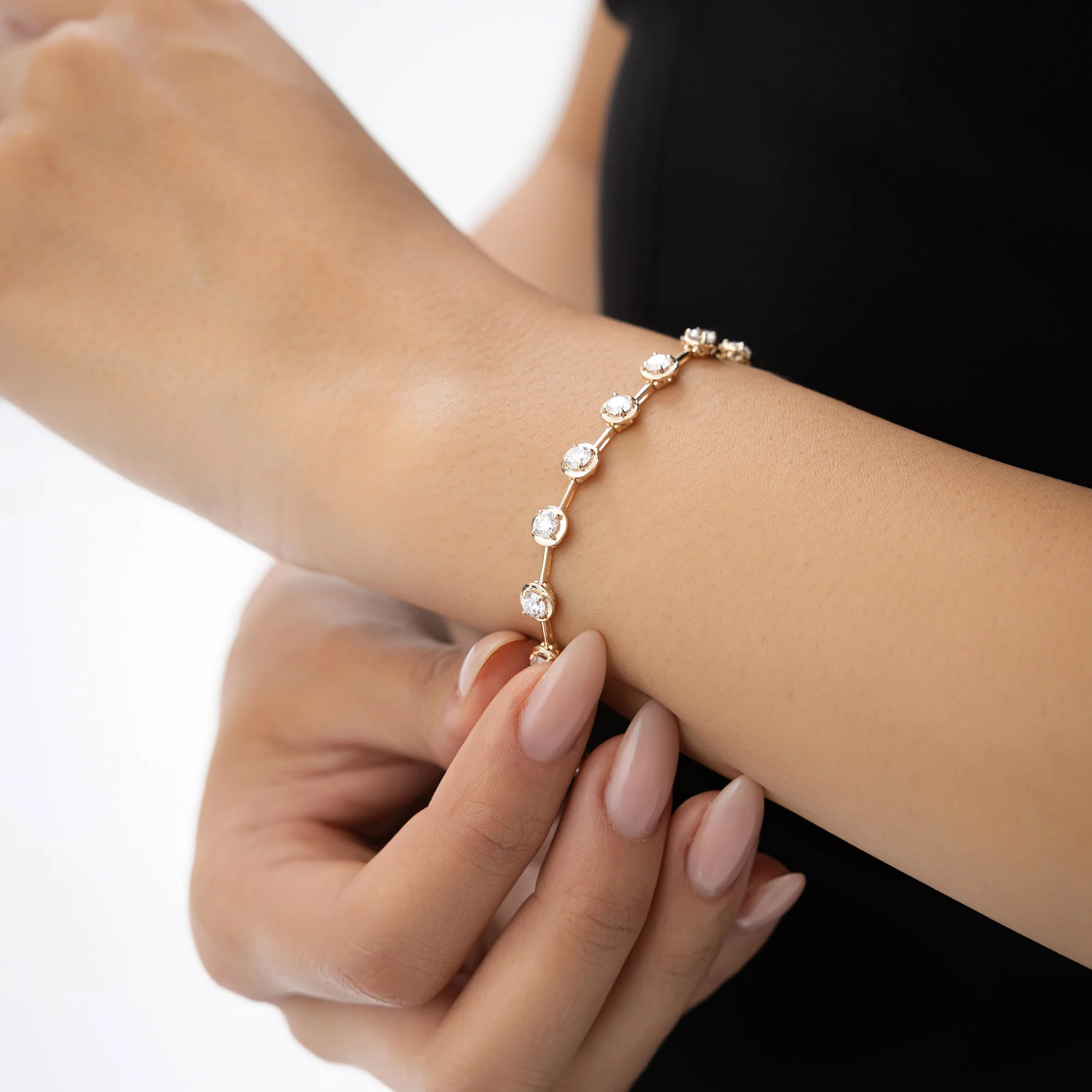 3.60 ctw 14k Round Lab Grown Diamond Bar Bracelet - Larissa - Image 3