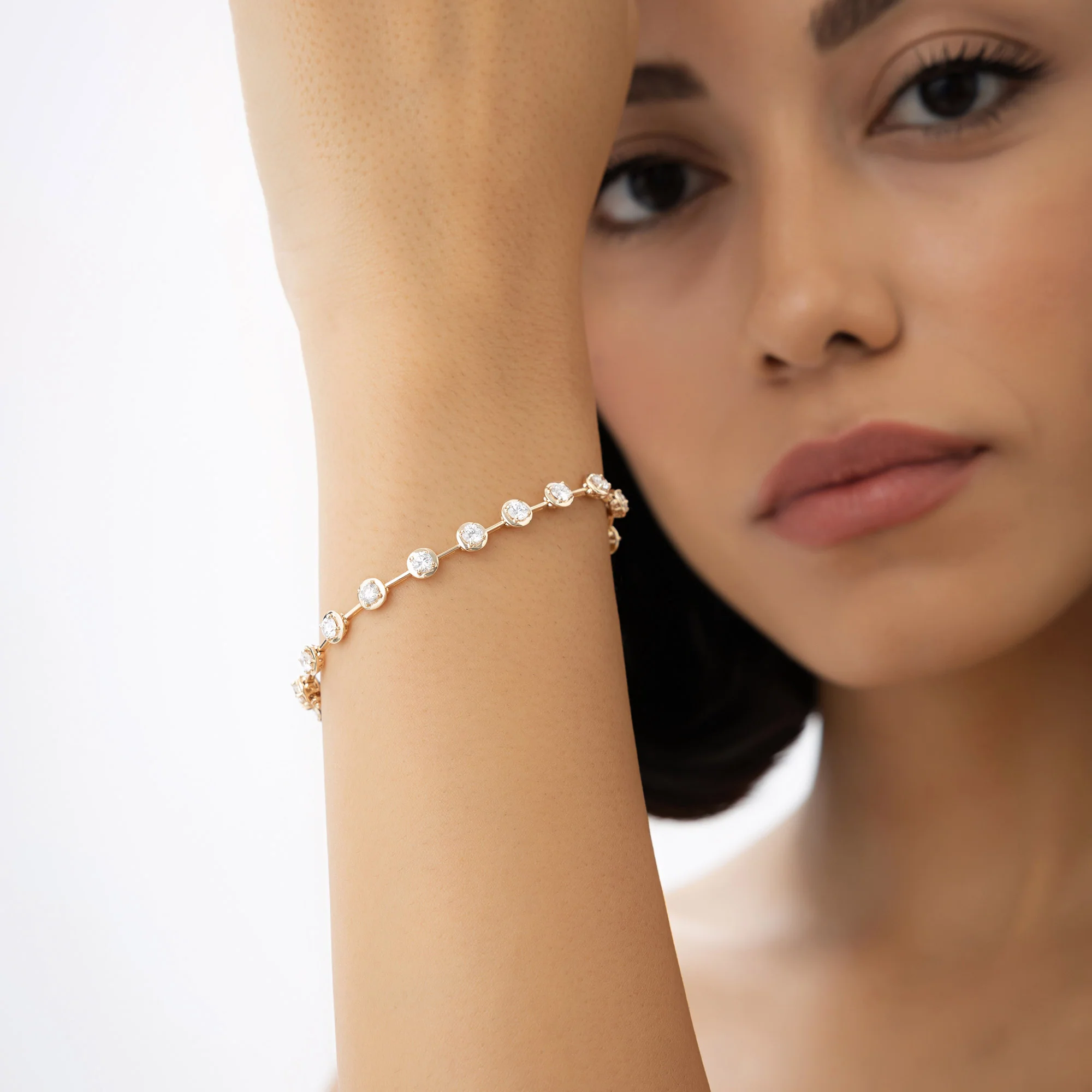 3.60 ctw 14k Round Lab Grown Diamond Bar Bracelet - Larissa - Image 4