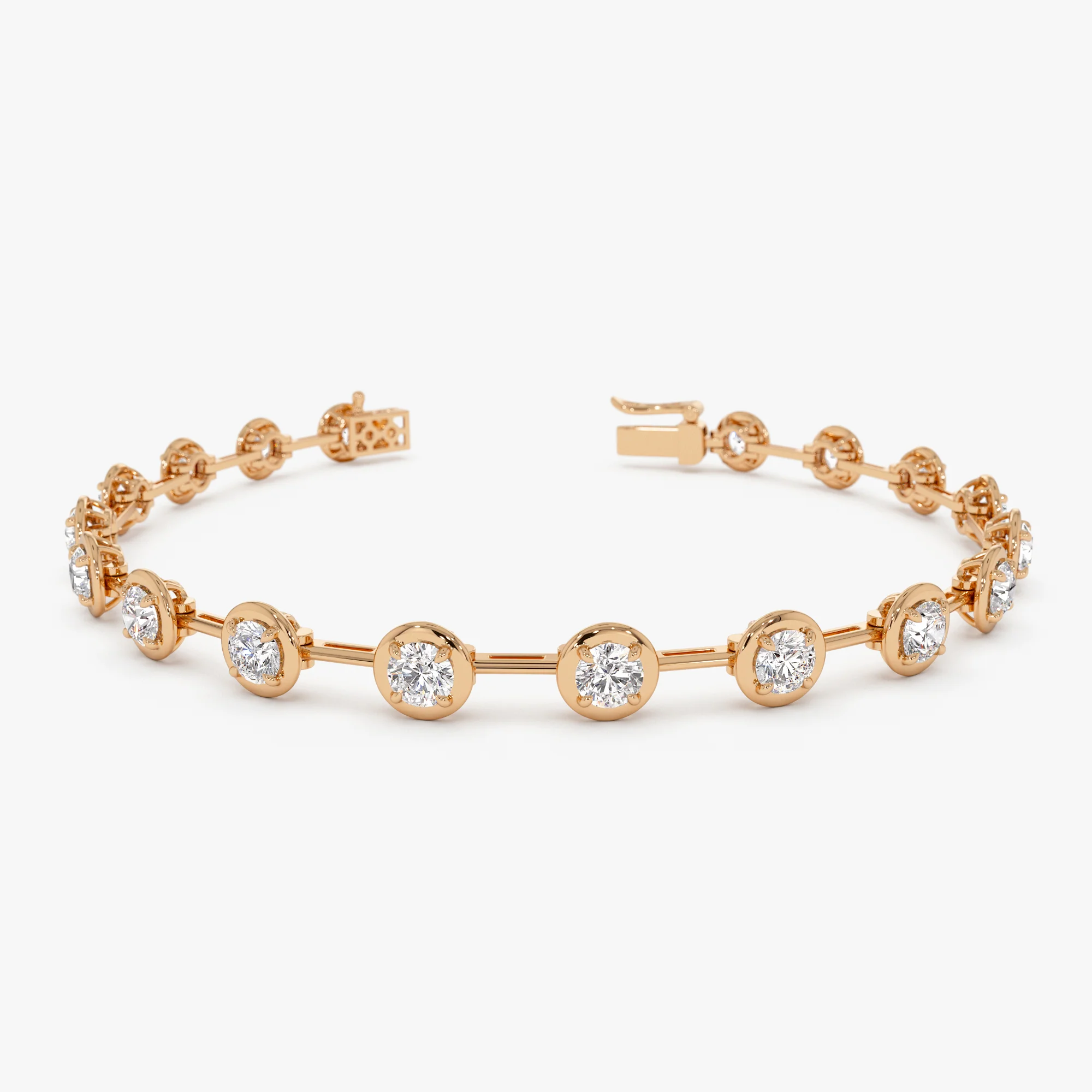 3.60 ctw 14k Round Lab Grown Diamond Bar Bracelet - Larissa - Image 9
