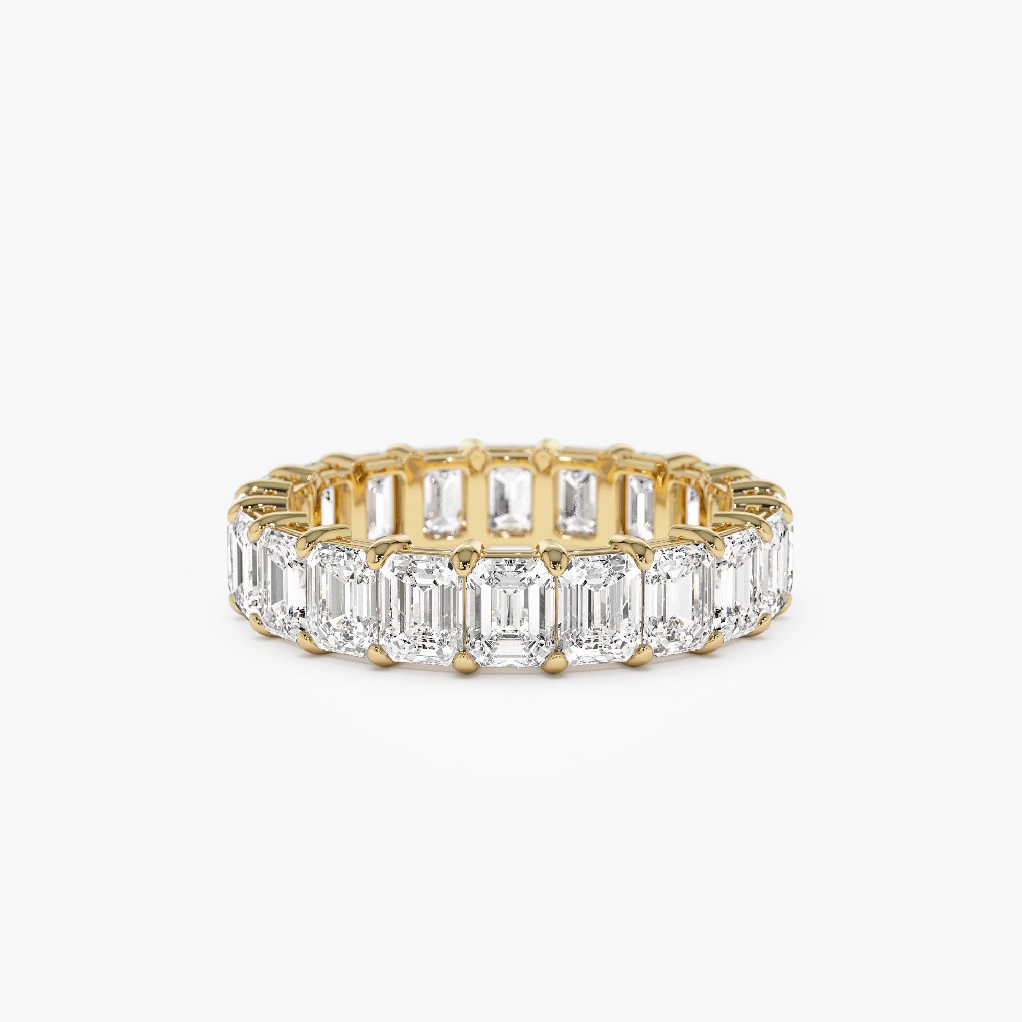 4.5 ctw 14k Prong Setting Full Eternity Emerald Lab Grown Diamond Ring - Norah