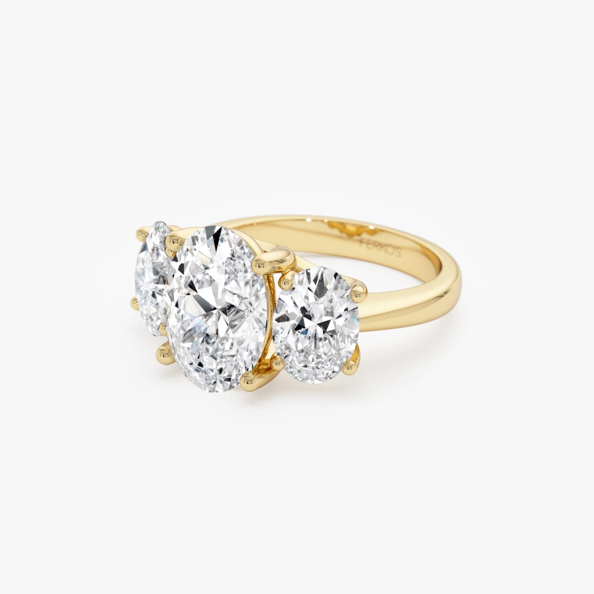 5.15 Ctw 14k Lab Grown Oval Shaped Three-Stone Diamond Engagement Ring - Laura - Image 9