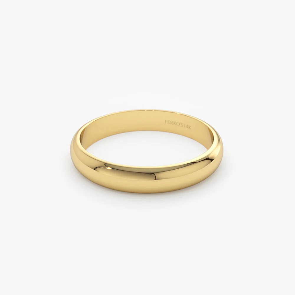 14k 3MM Classic Dome Unisex Wedding Ring - Image 8