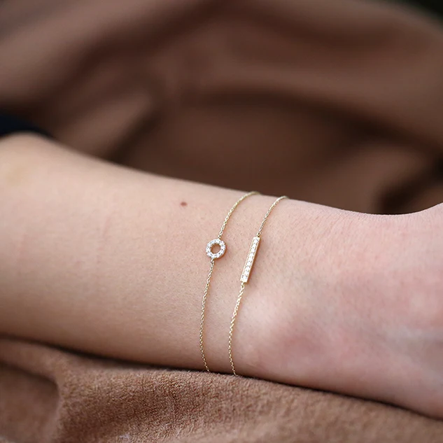 14k Diamond Bar Bracelet - Image 3