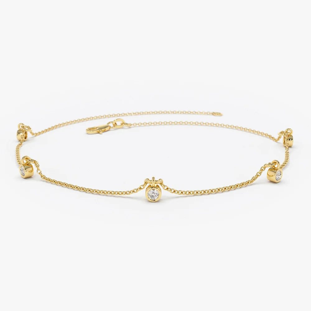 14K Gold Diamond by The Yard Dangling Solitaire Bracelet