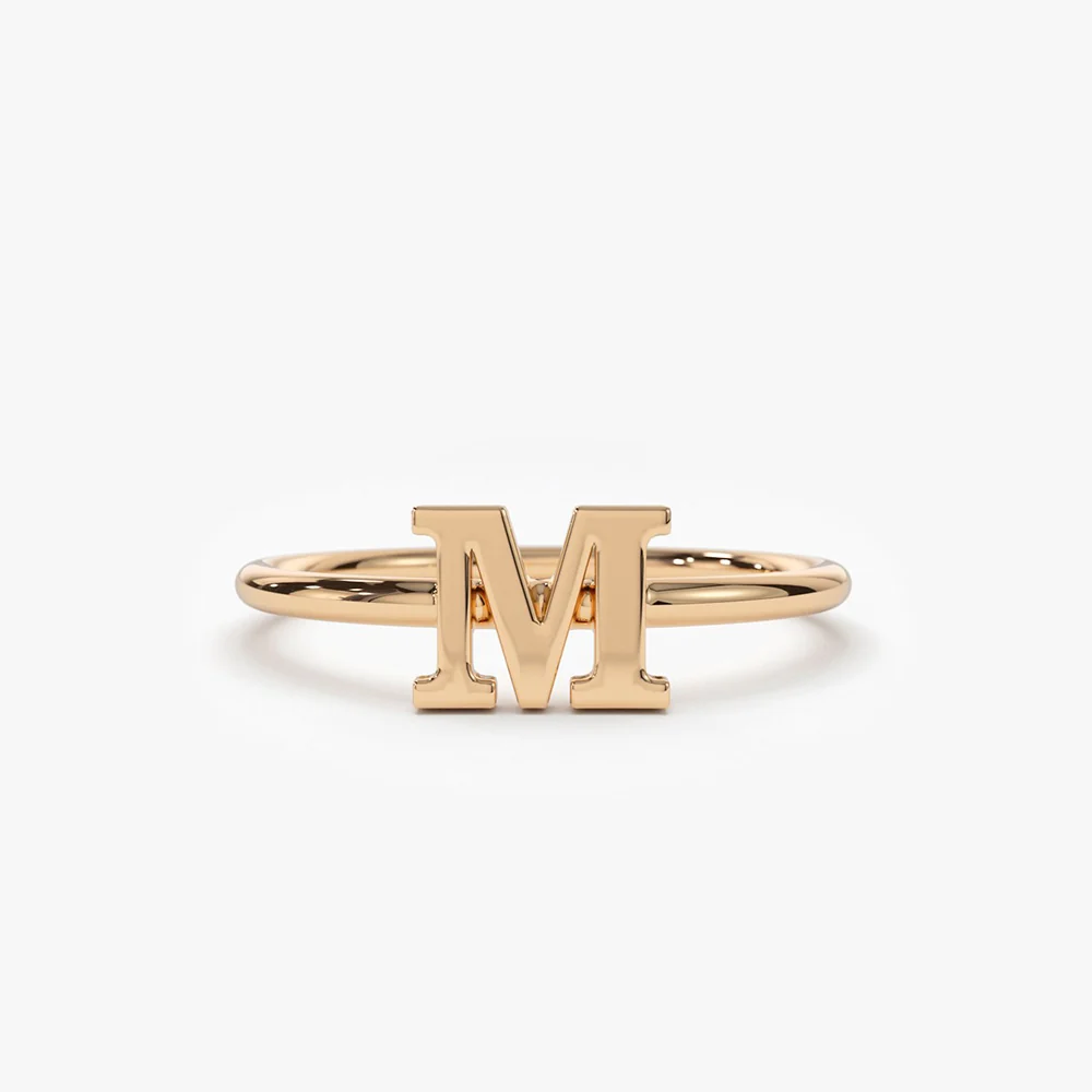 14K Gold Initial Letter Ring - Image 7