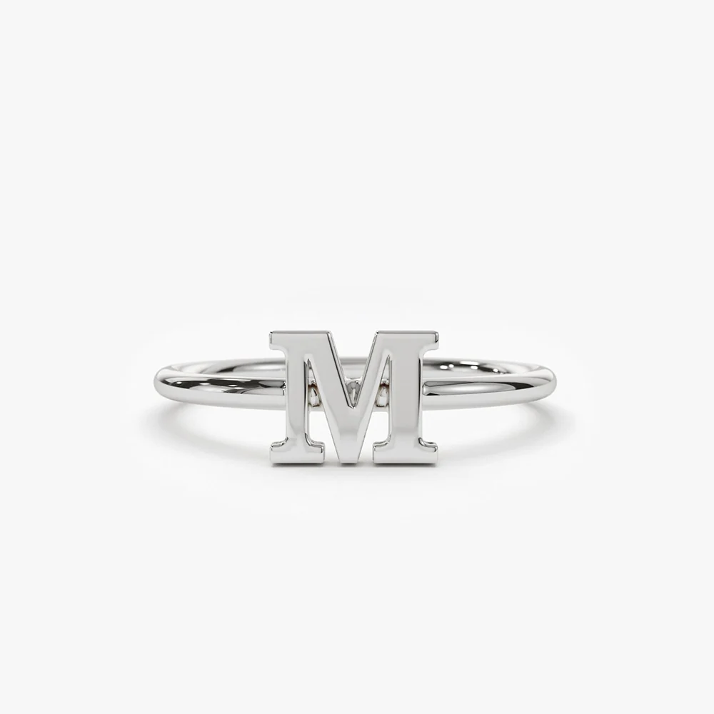 14K Gold Initial Letter Ring - Image 8