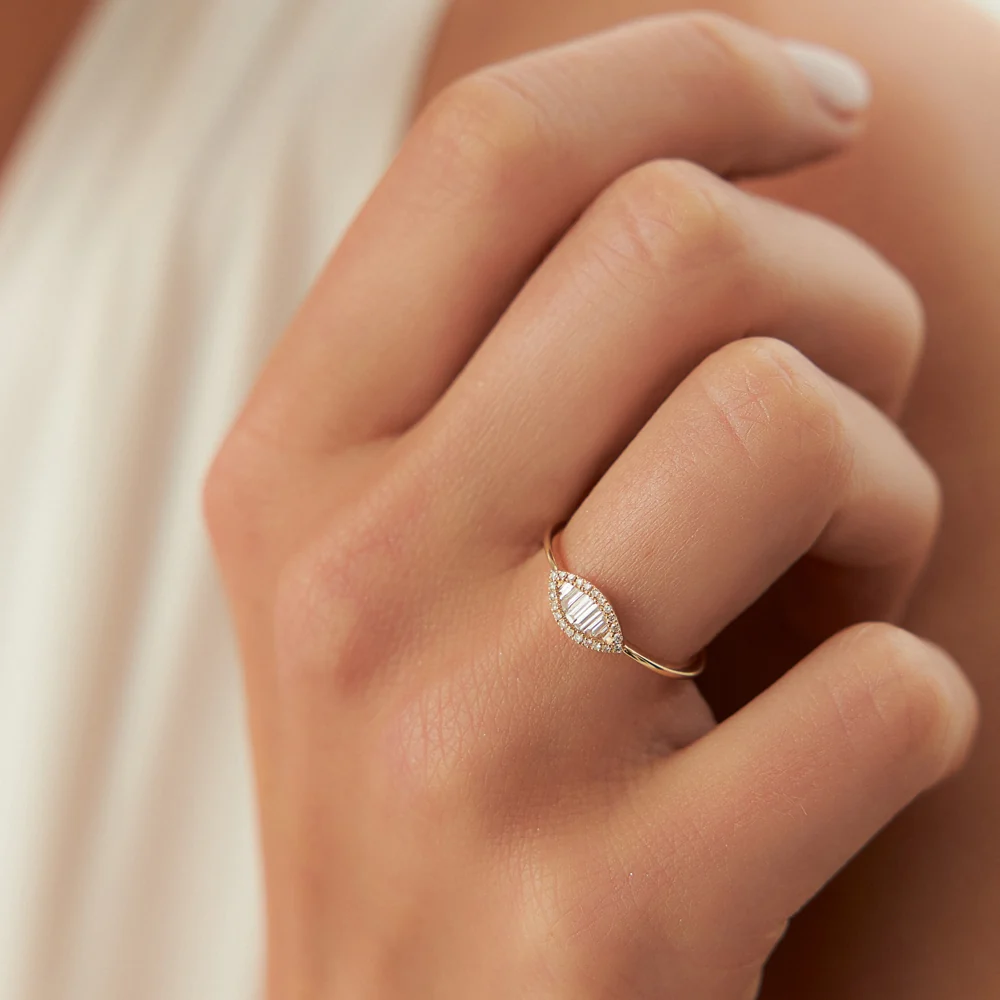 Marquise Baguette Diamond Ring in 14K - Image 3