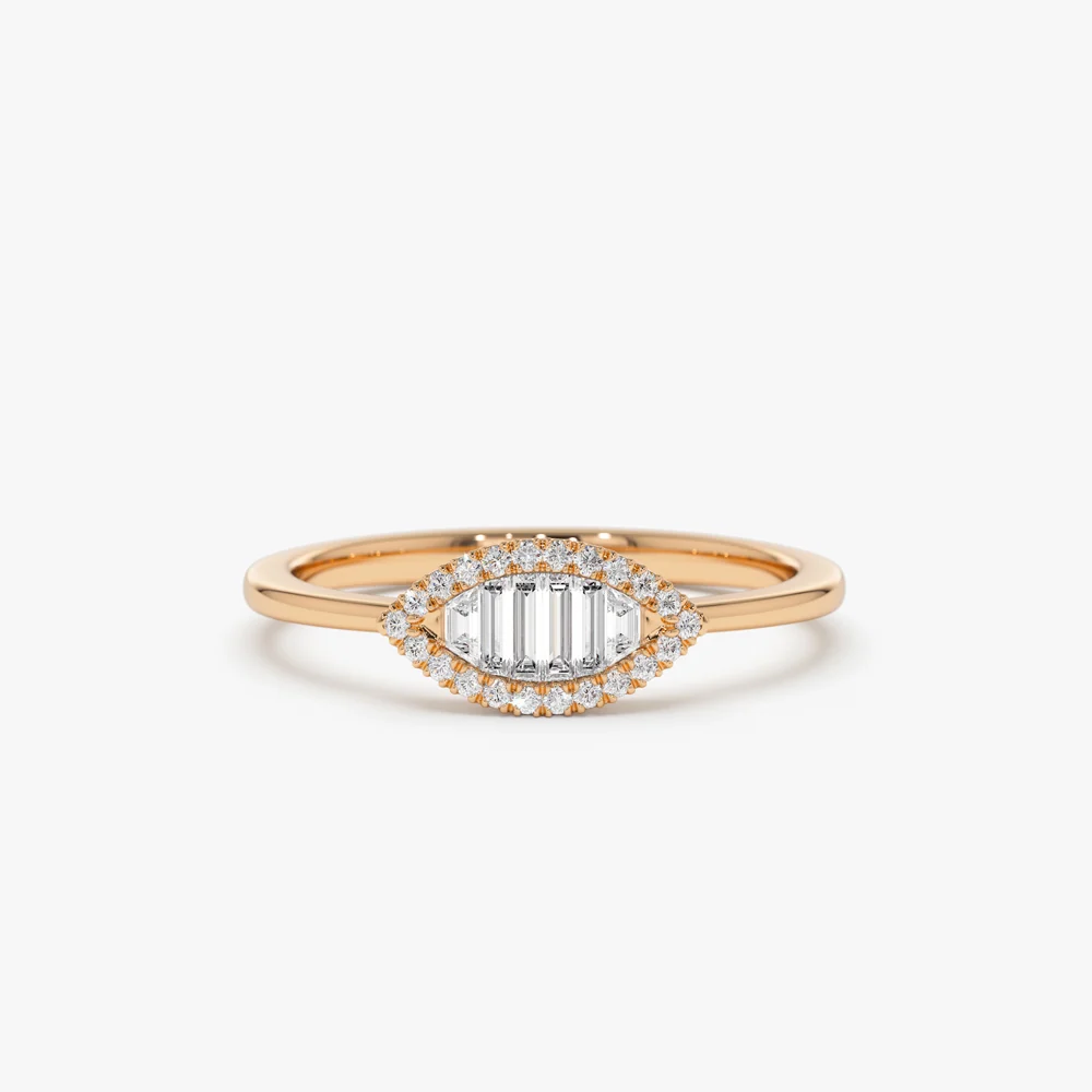 Marquise Baguette Diamond Ring in 14K - Image 6